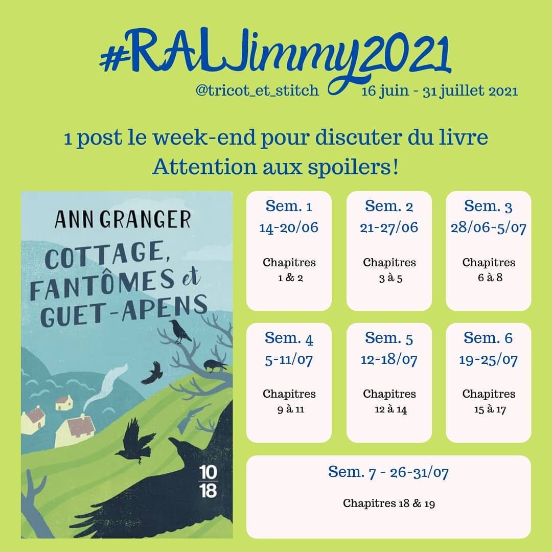 📚📚 RAL Jimmy 2021 📚📚

For those willing to join, there will be a  read-along alongside the Jimmy knit-along! The book is Mud, Muck and Dead Things by Ann Granger. You can totally join the RAL and / or the KAL. I can officially start the book now 