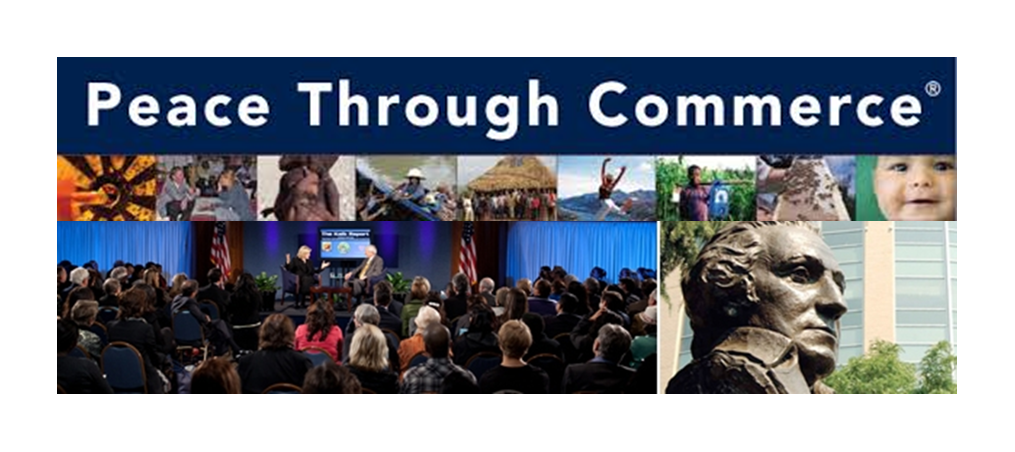 The Peace Through Commerce conference at George Washington School of Business. GWSB was the nation's first business education program to weave themes and values throughout its curriculum, including: business ethics and leadership; CSR; environmental sustainability; entrepreneurship; and international business and globalization.