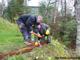 Installation de fagots de branches