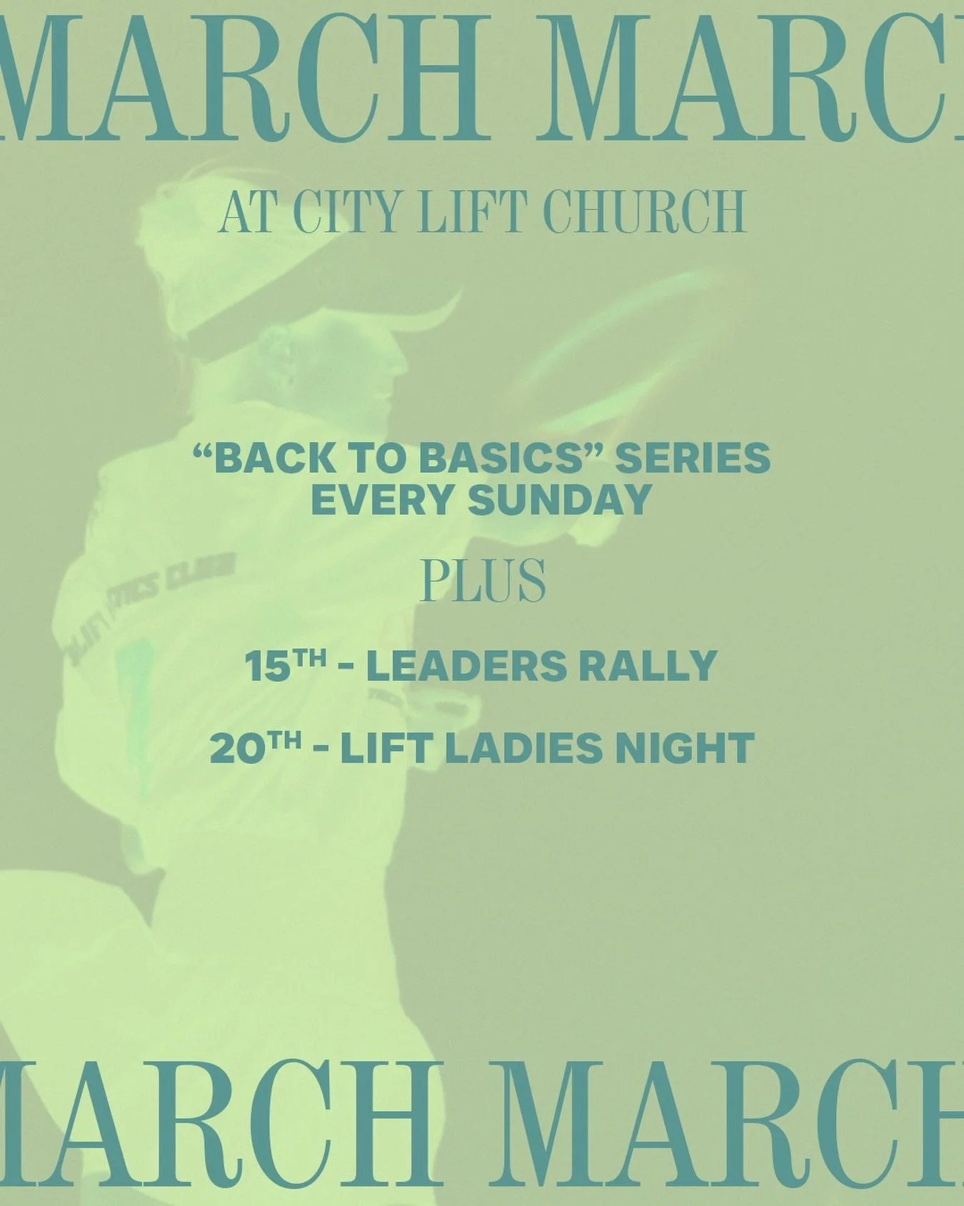 March at City Lift 🌿
We&rsquo;re continuing our Back to Basics series every Sunday &mdash; building strong foundations in our faith.

PLUS 👇🏽
✨ March 15th &ndash; Leaders Rally
🌸 March 20th &ndash; Lift Ladies Night

Be there. Bring somebody. Mar