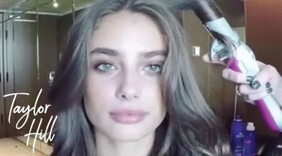 Taylor Hill getting her hair done by Sarah Potempa