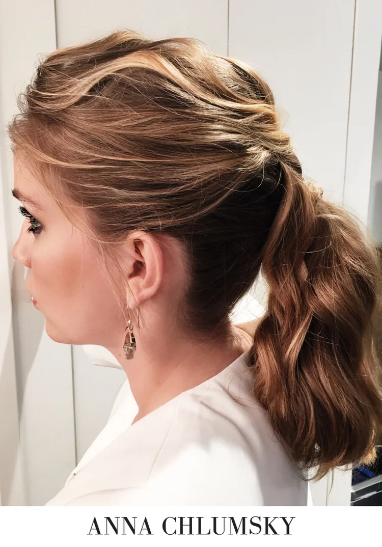 Anna Chlumsky, hair by Sarah Potempa