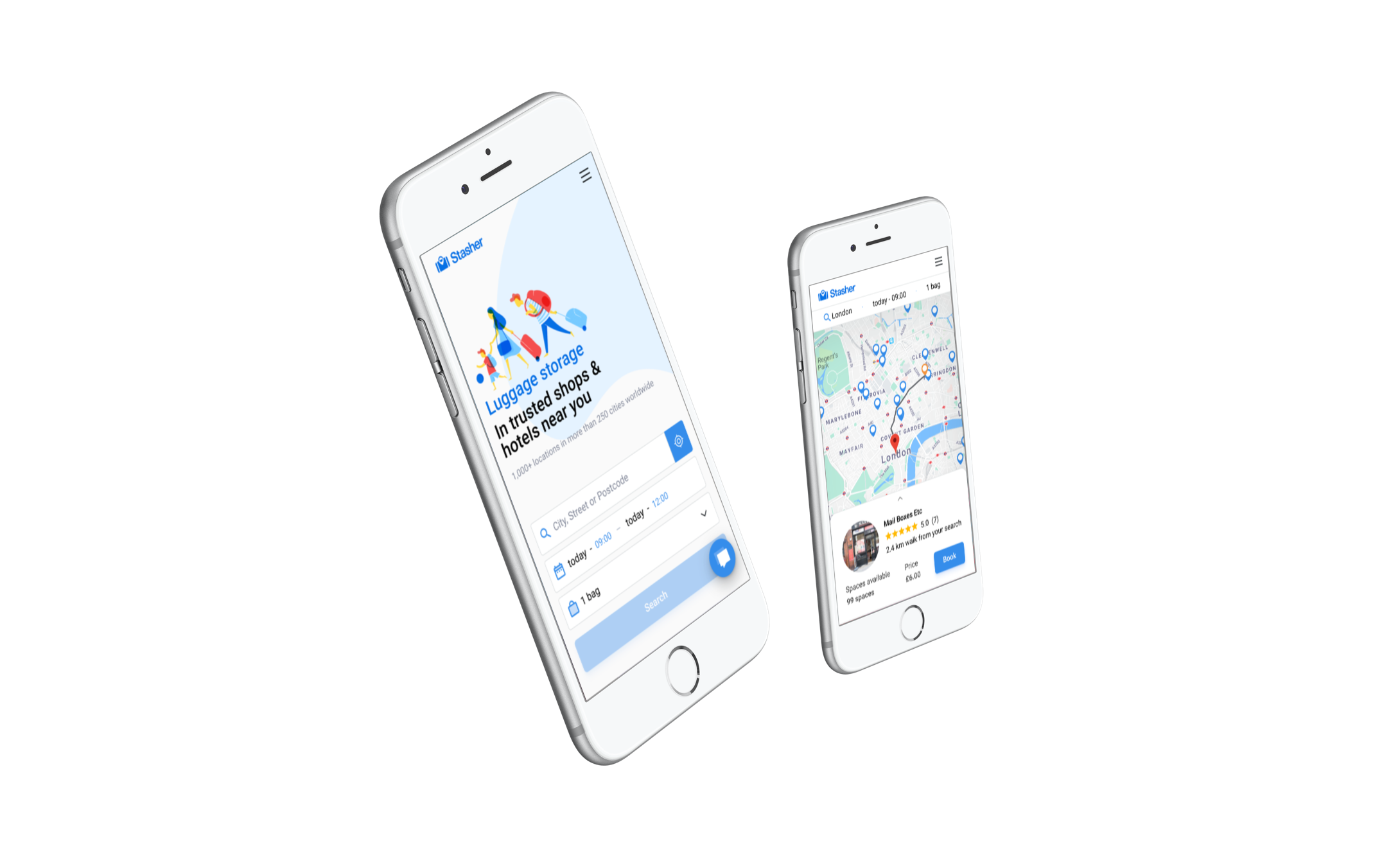 New Stasher homepage and map