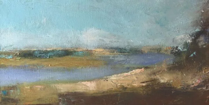 Judith Tummino, View of the Platte, Oil on canvas 6x12