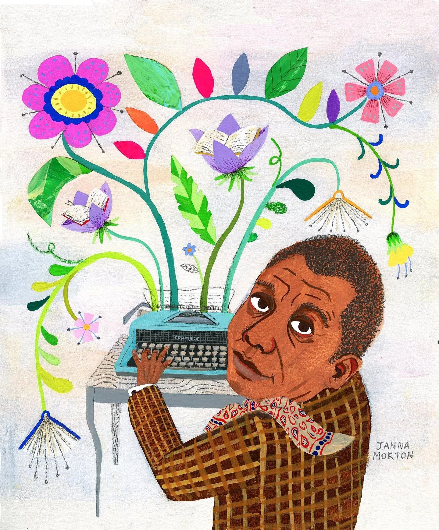 What a beautiful illustration from @janmort3000 originally produced for the first version of @prayingbaldwin. Check out her new book on Mae Jemison, too! 

#jamesbaldwin #youmeanitoryoudont #blacklivesmatter #illustrator #illustrationartists #artists