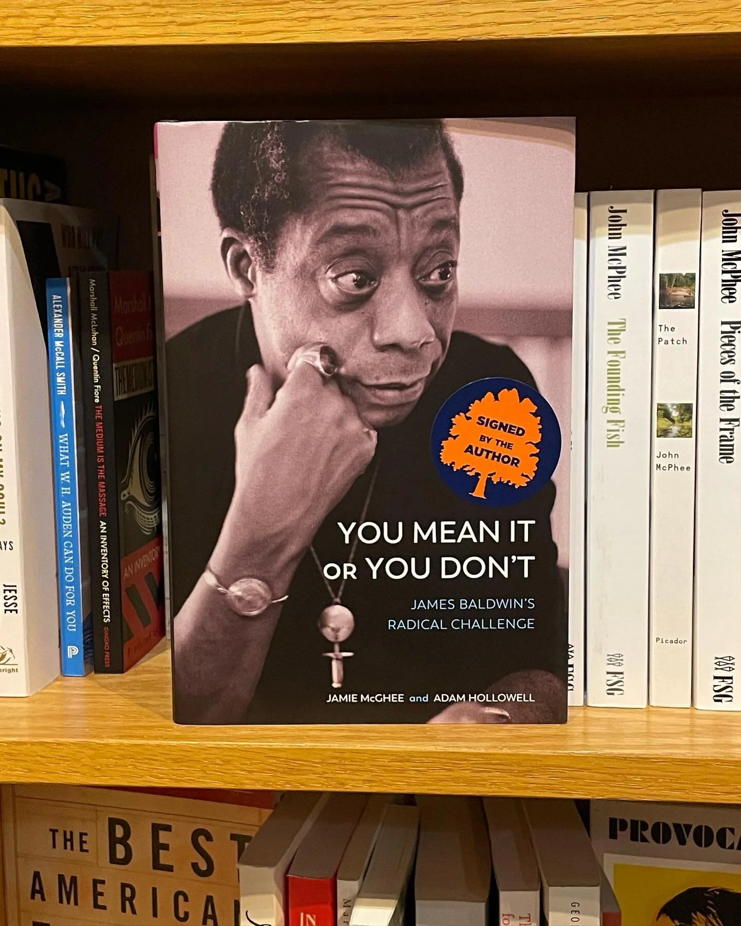@prayingbaldwin on the shelves at @solidstatedc in DC! 

#youmeanitoryoudont #jamesbaldwin #localbookstore @broadleafbooks
