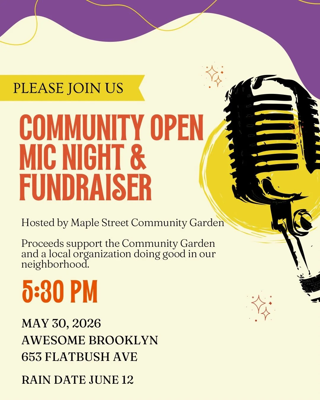5/30 Community Open Mic Night + Fundraiser