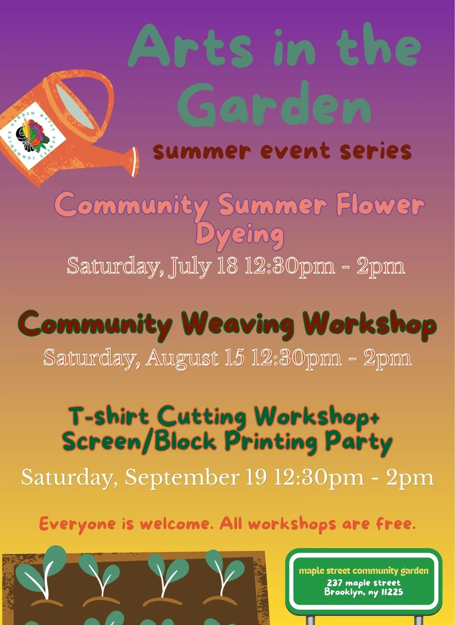 Arts in the Garden Summer Series 2026