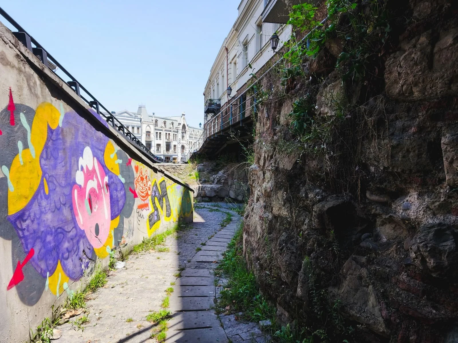 Remains of Tbilisi's old city walls below Pushkin Street