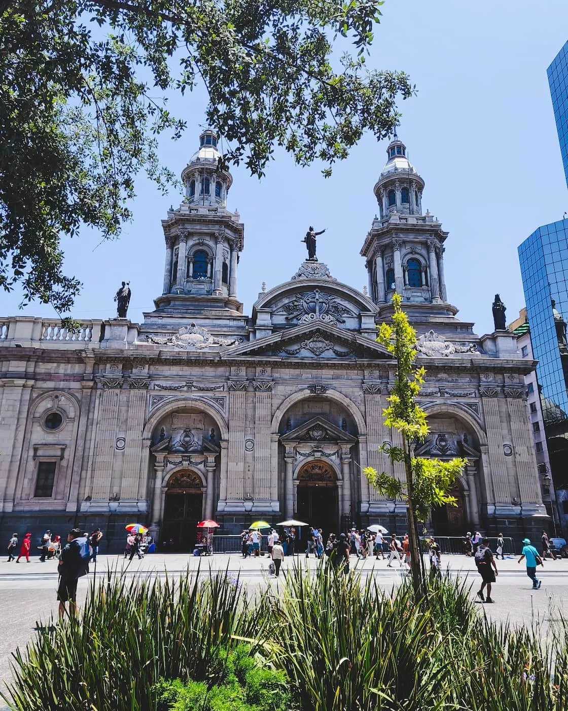 Exterior of Metropolitan Cathedral of Santiago.