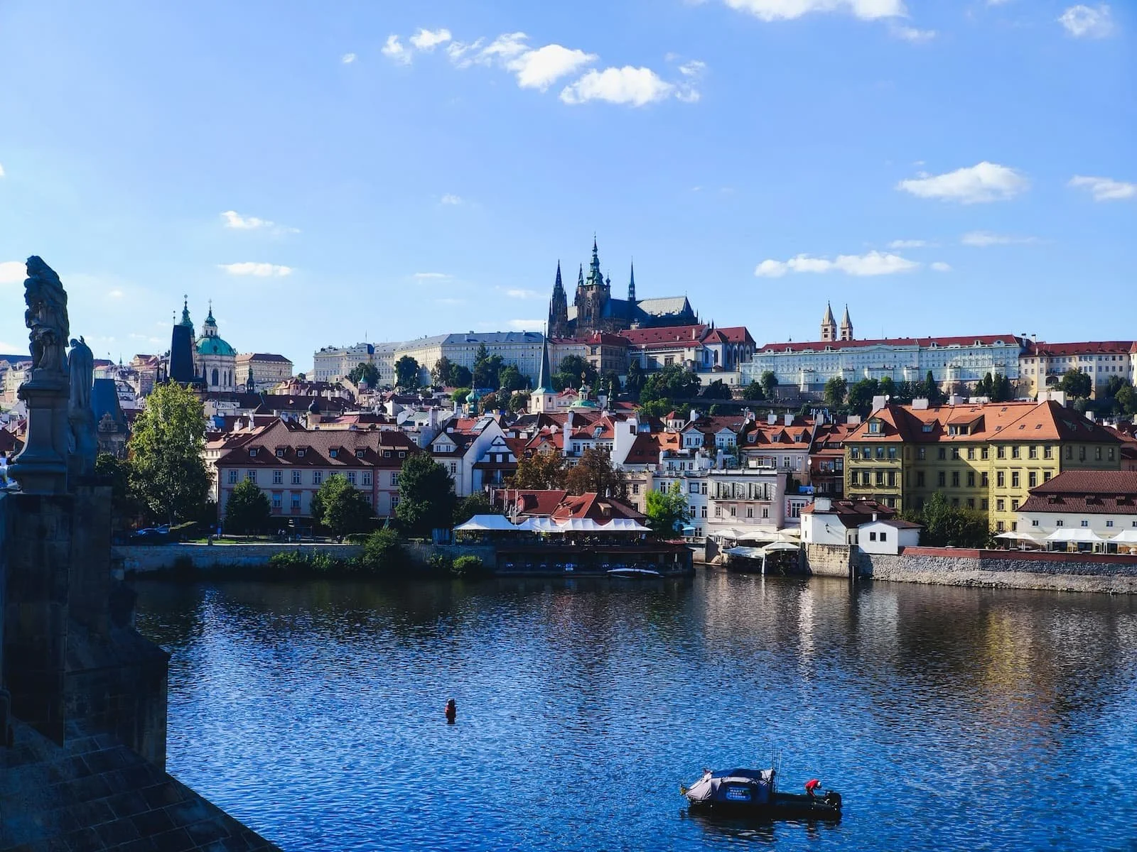 View on bridge towards Prague Castle