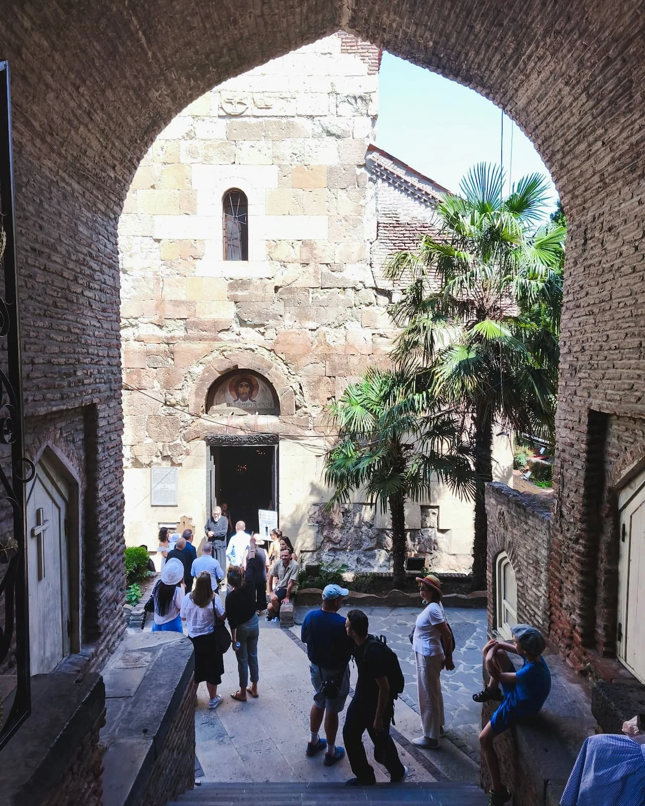 Entrance to Anchiskhati Basilica in Old Tbilisi