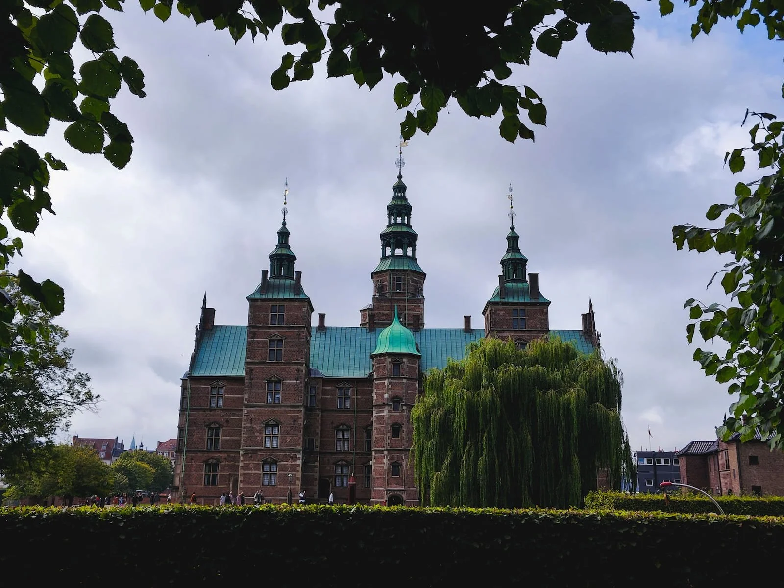 Rosenborg Castle seen through the gardens in central Copenhagen.