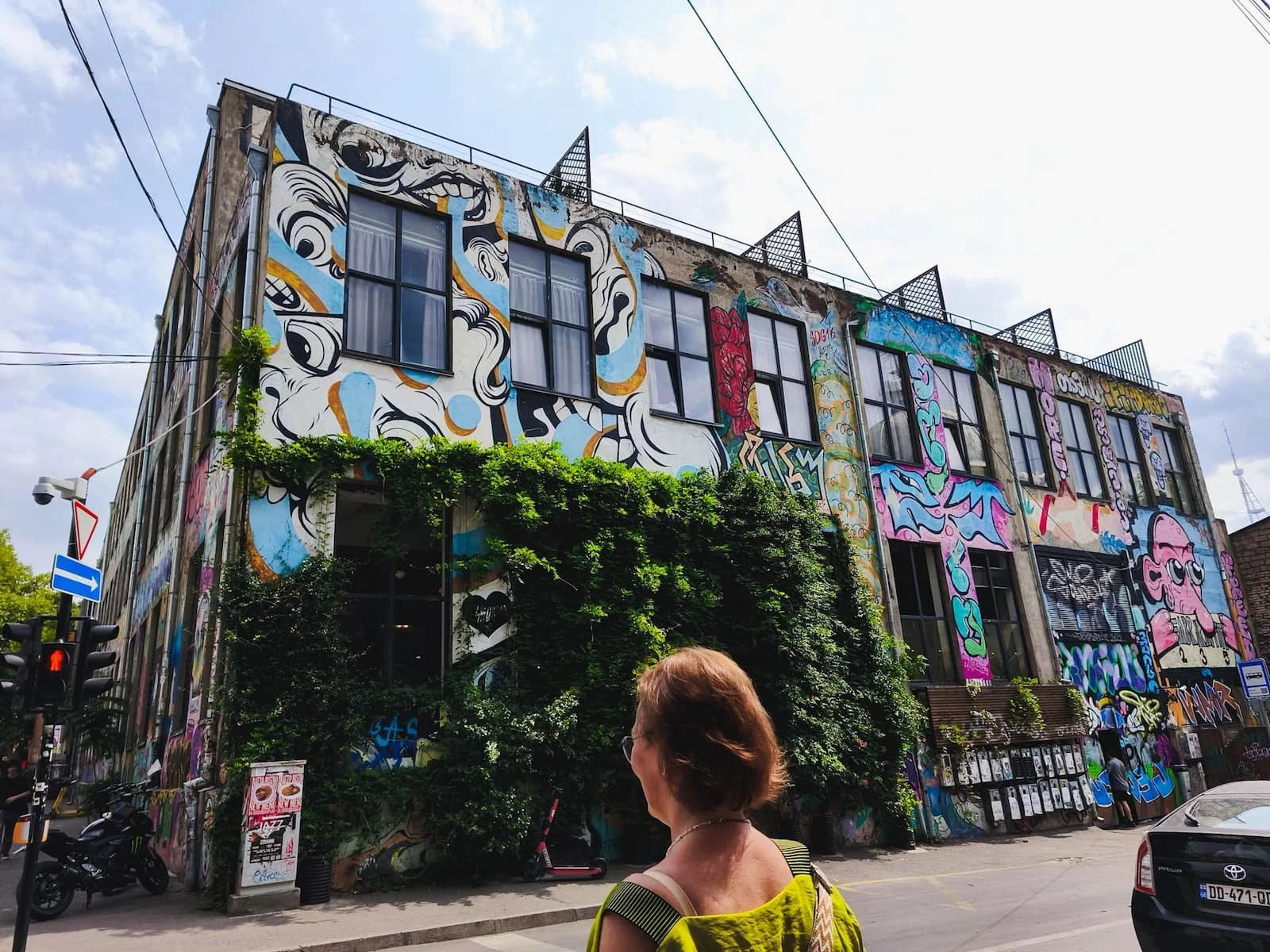 Exterior of Fabrika, a former Soviet sewing factory turned creative complex in Tbilisi