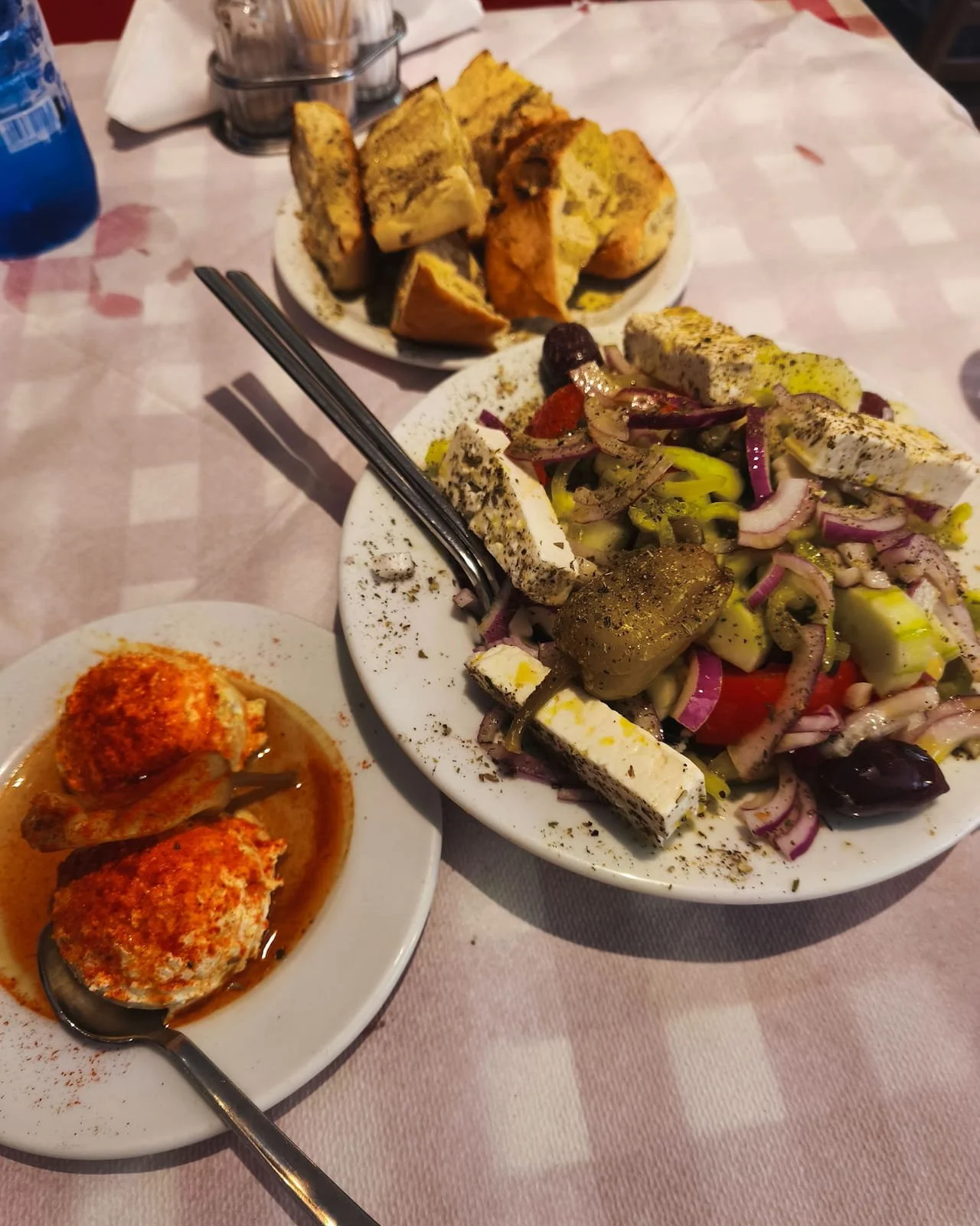 Traditional Greek lunch in Koukaki, Athens.