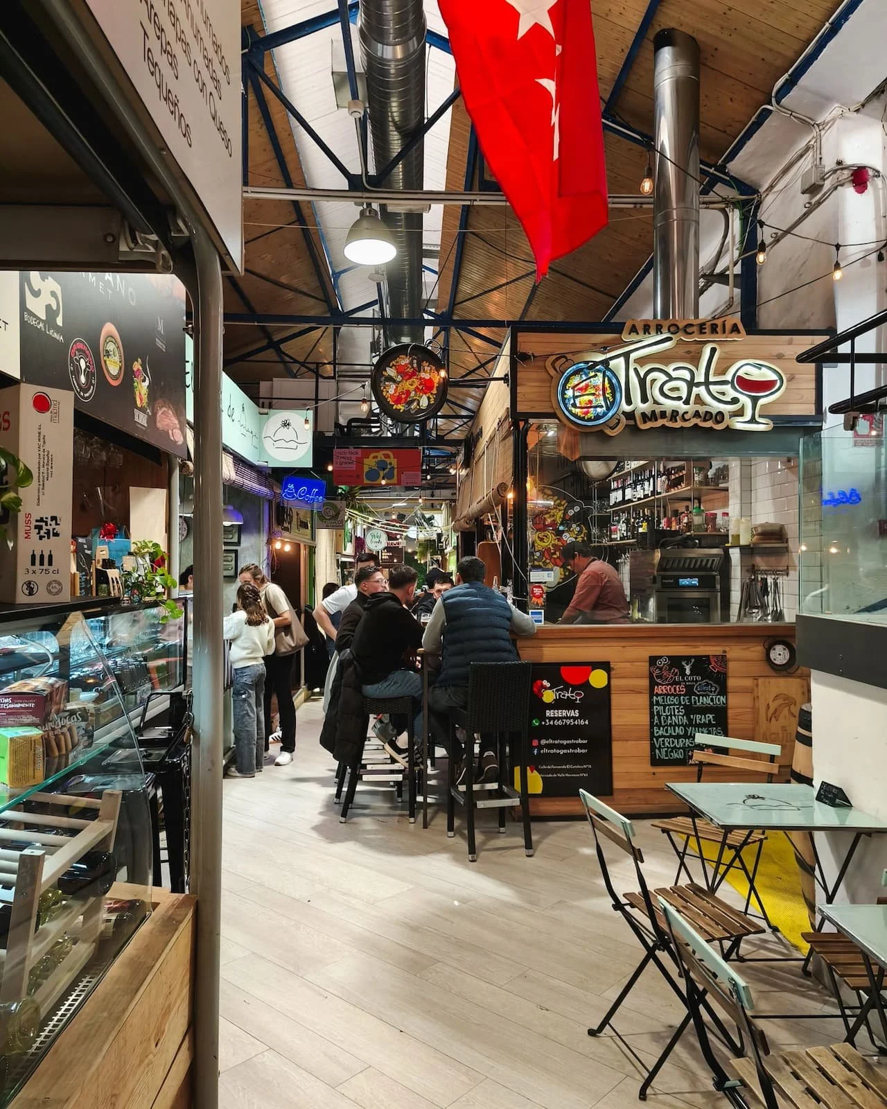Interior of Mercado de Vallehermoso in Madrid's Chamberí neighborhood.