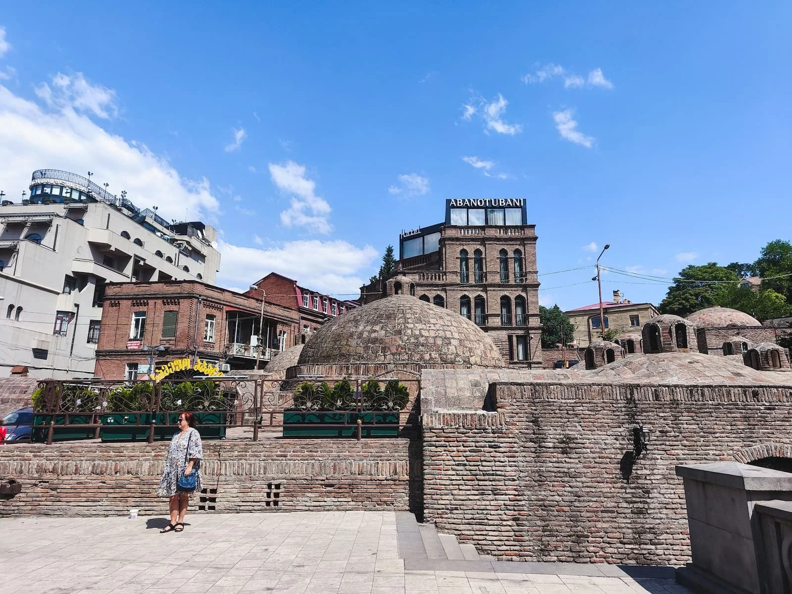 Brick domes covering the historic sulfur baths in Abanotubani, Tbilisi