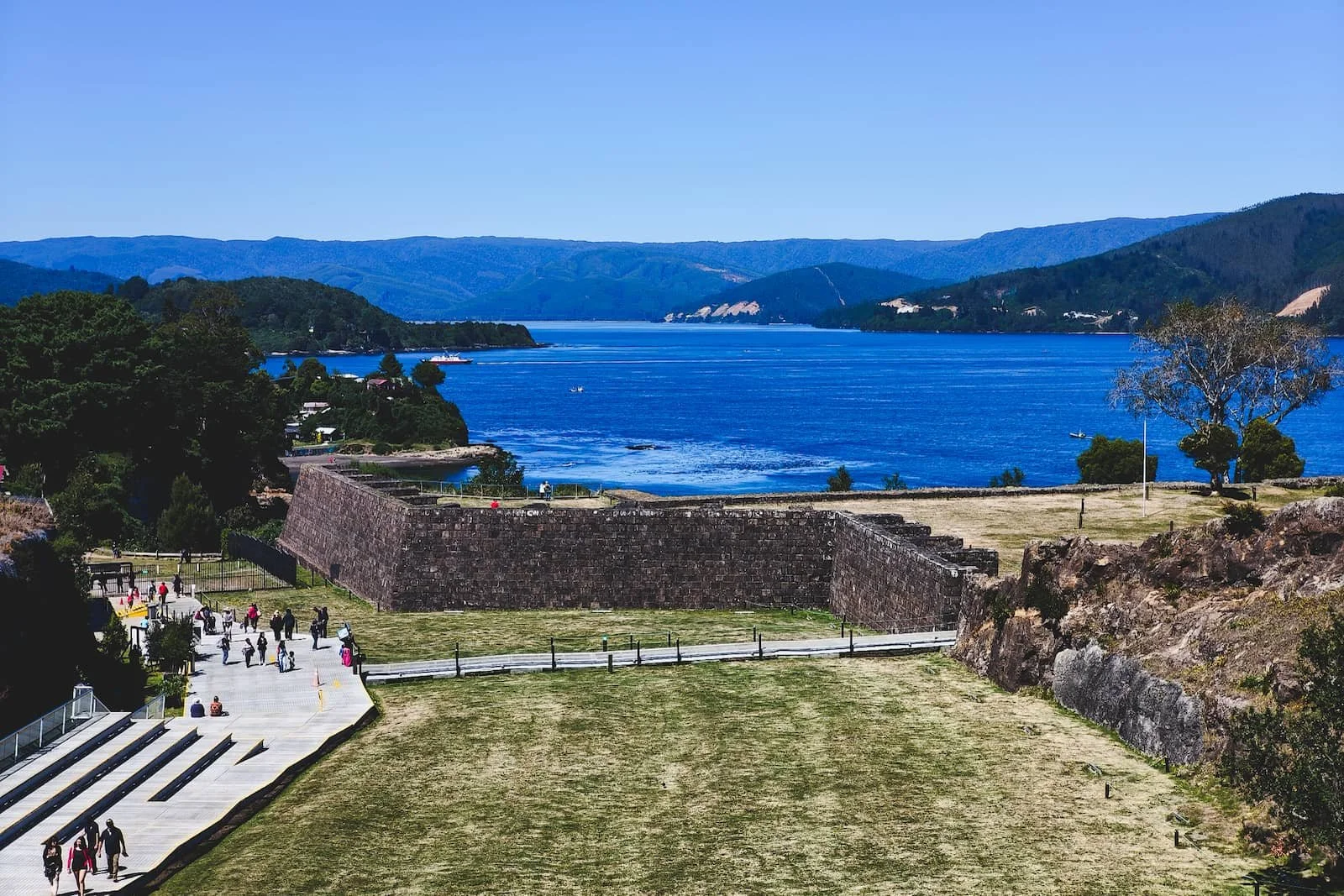 Castillo de Niebla coastal fort overlooking the Pacific Ocean near Valdivia, Chile.