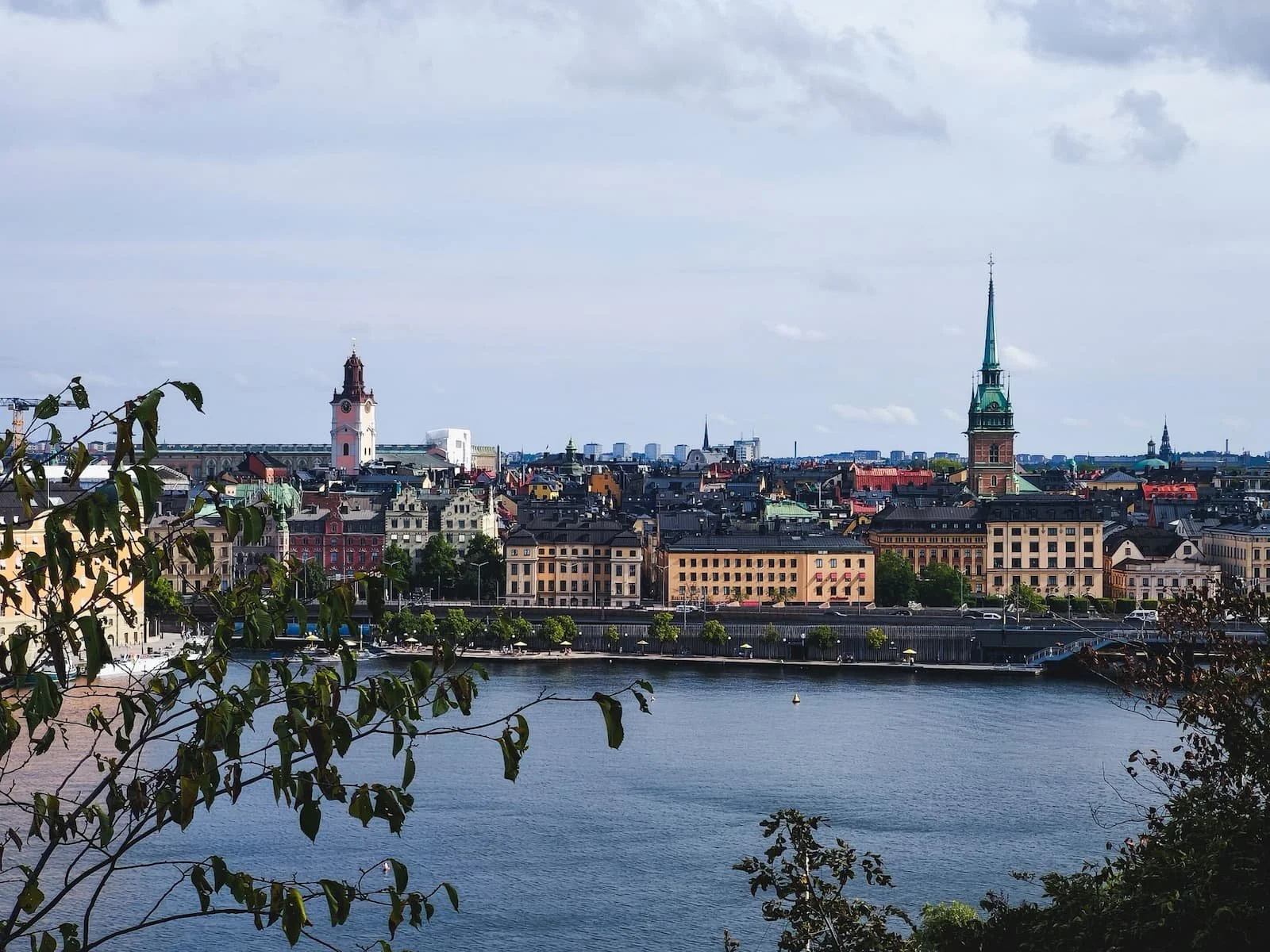 View across the water toward Gamla Stan from Monteliusvägen in Södermalm