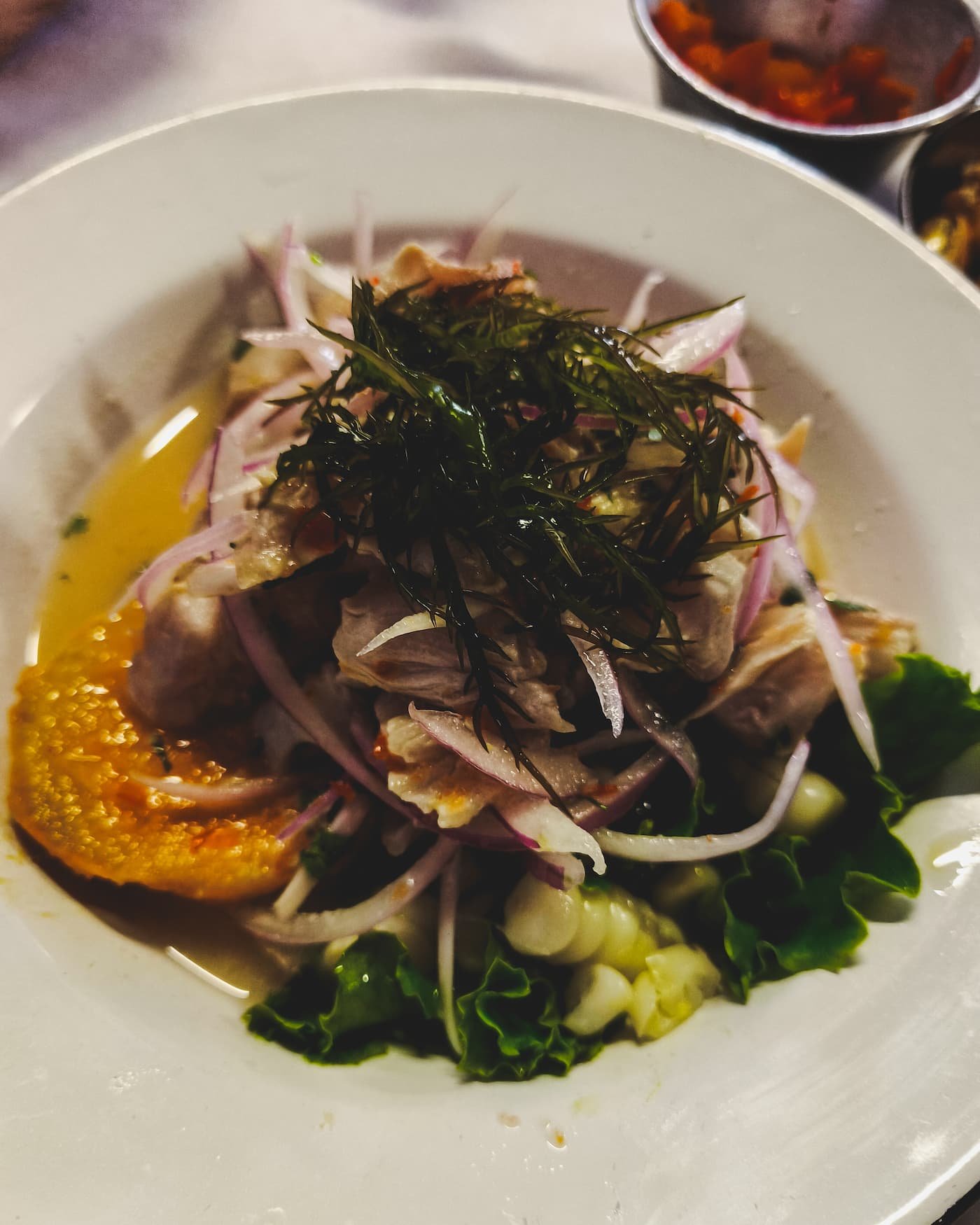 Ceviche at Canta Rana.