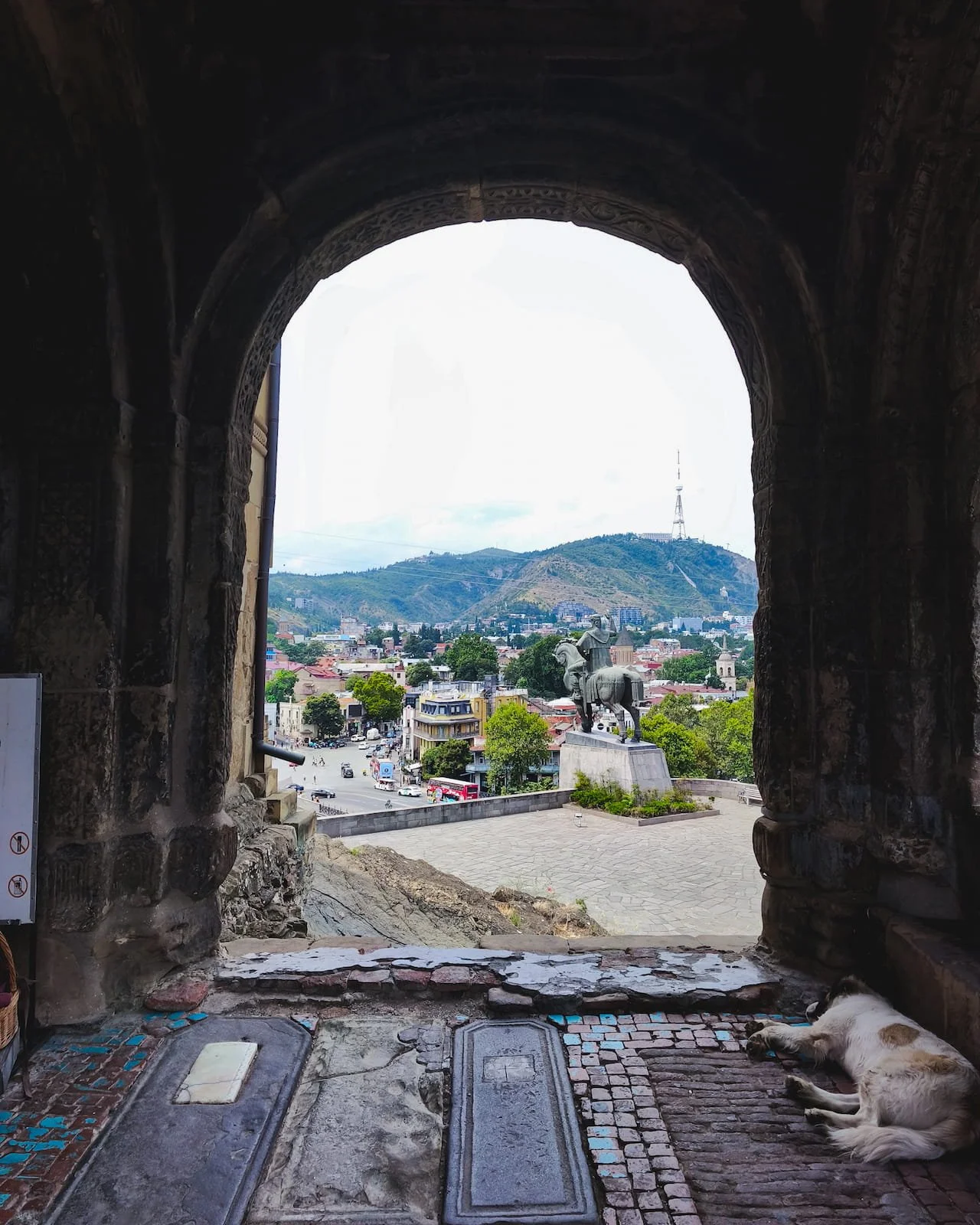 View from Metekhi Church across the Mtkvari River toward Old Tbilisi