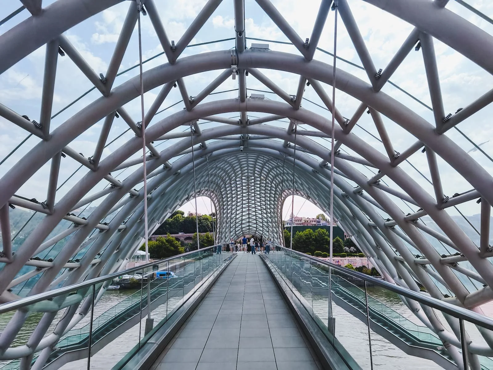 Bridge of Peace pedestrian bridge in central Tbilisi