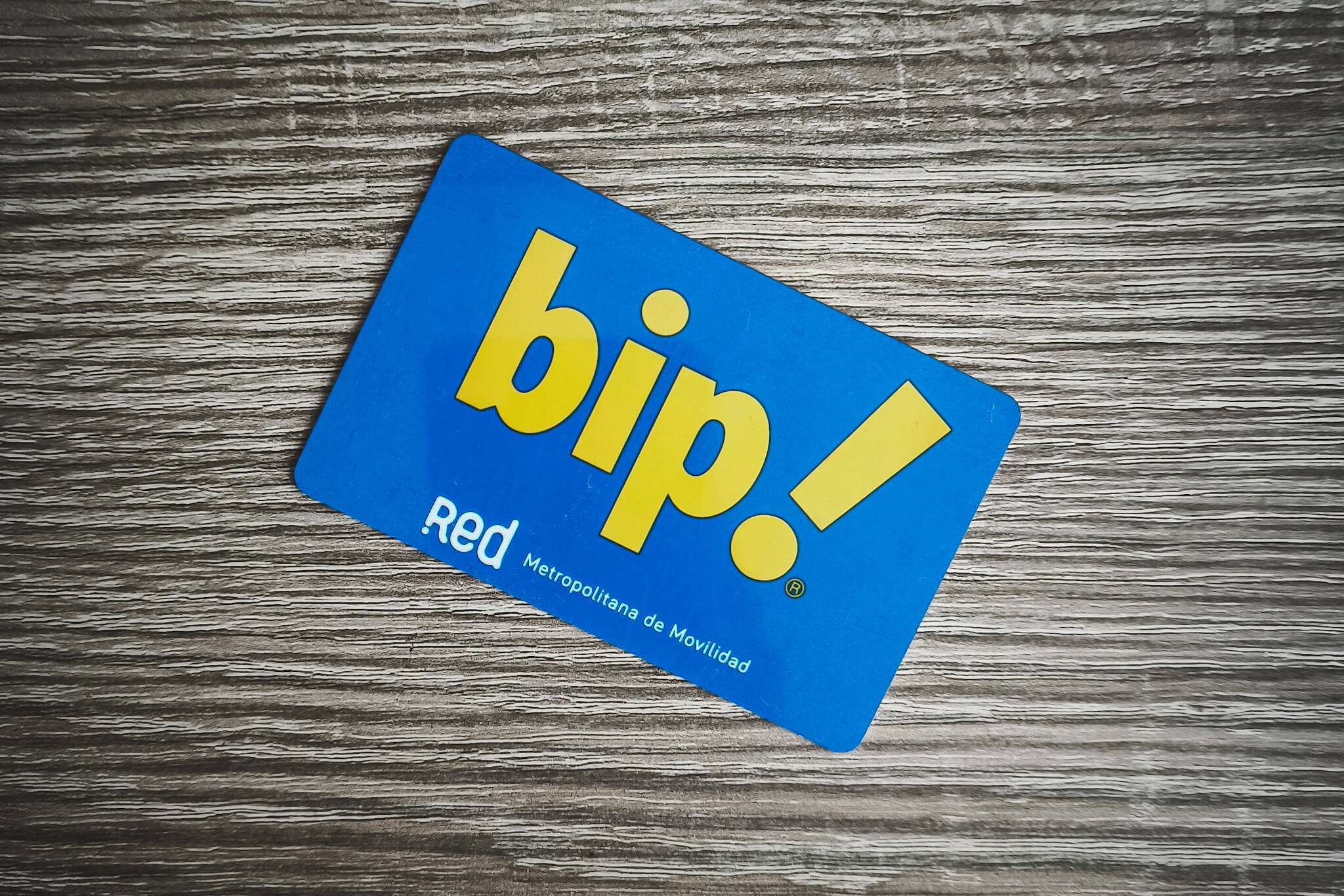 Santiago bip! transit card.