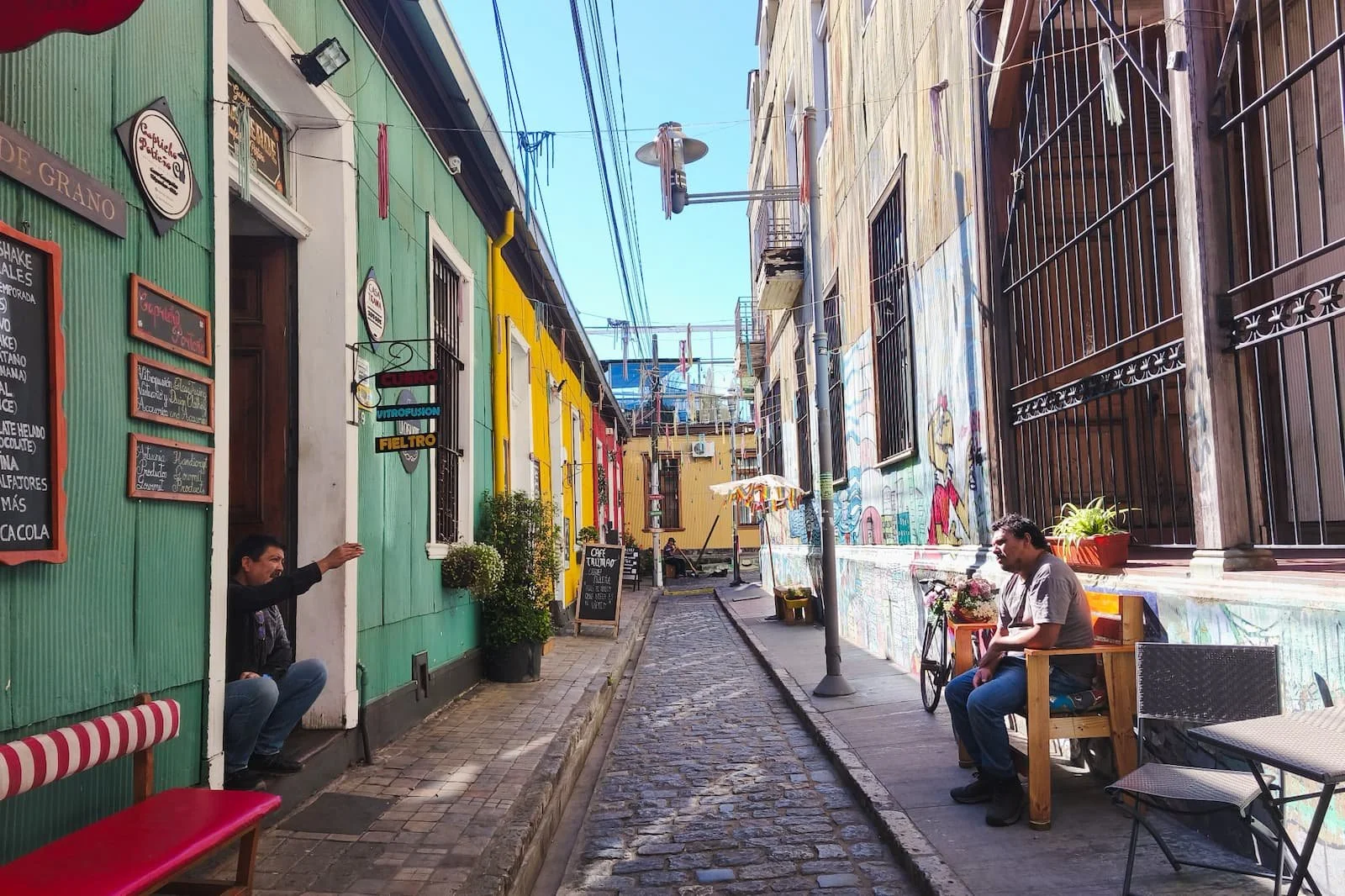 View down Paseo Gálvez on Cerro Concepción in Valparaíso.