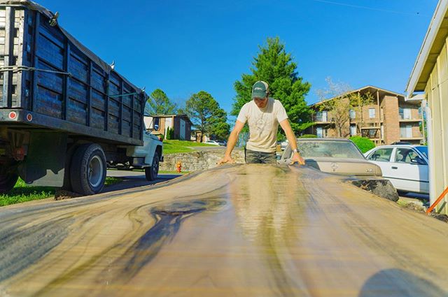 Who wants to eat dinner on this slab in the near future? #woodwithstories #bigslab #poplartree #chopnashville