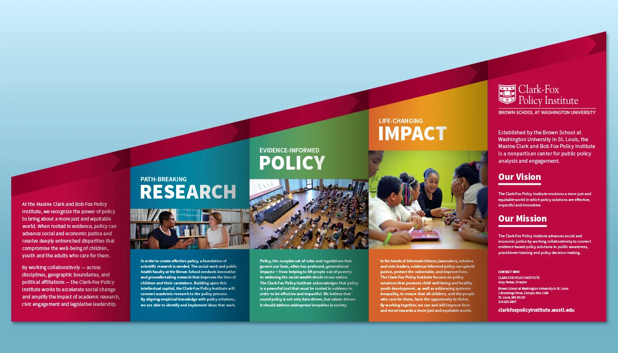Clark-Fox Policy Institute "Amplifying Impact" – Inside of brochure