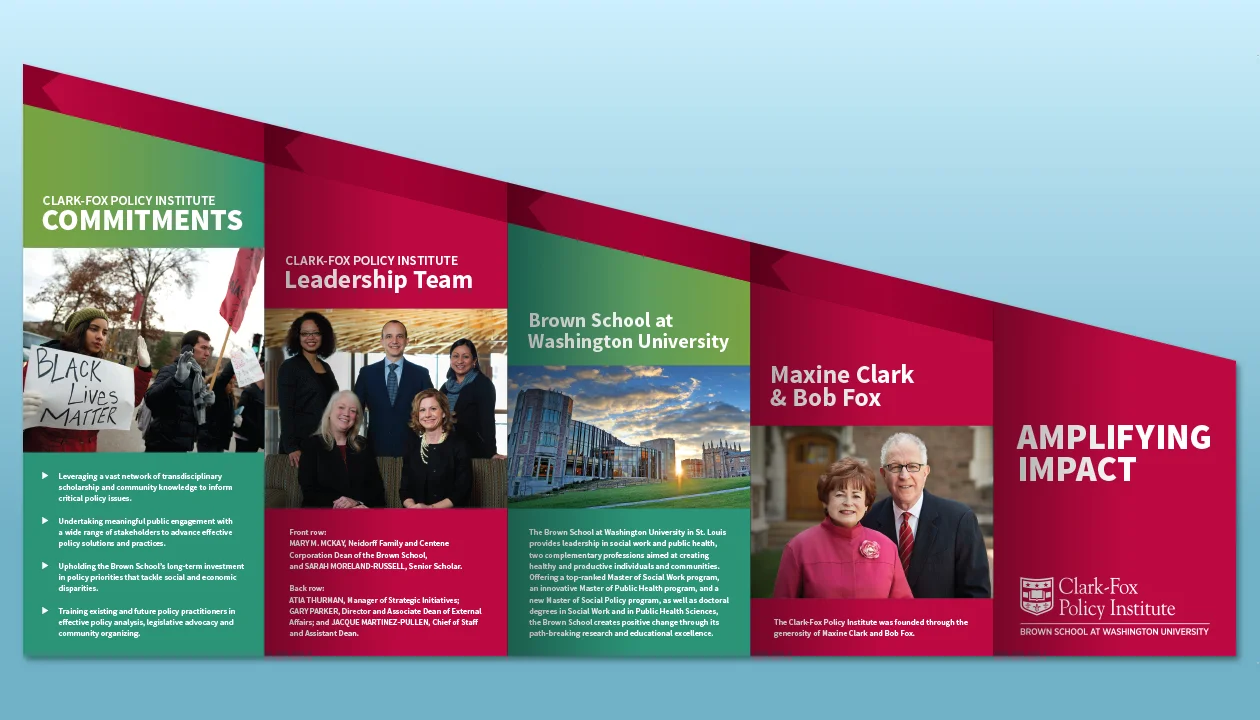 Clark-Fox Policy Institute "Amplifying Impact" – Outside of brochure