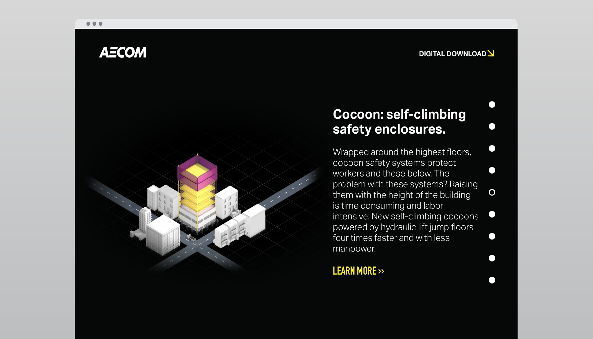 Animation: Self-climbing safety cocoon