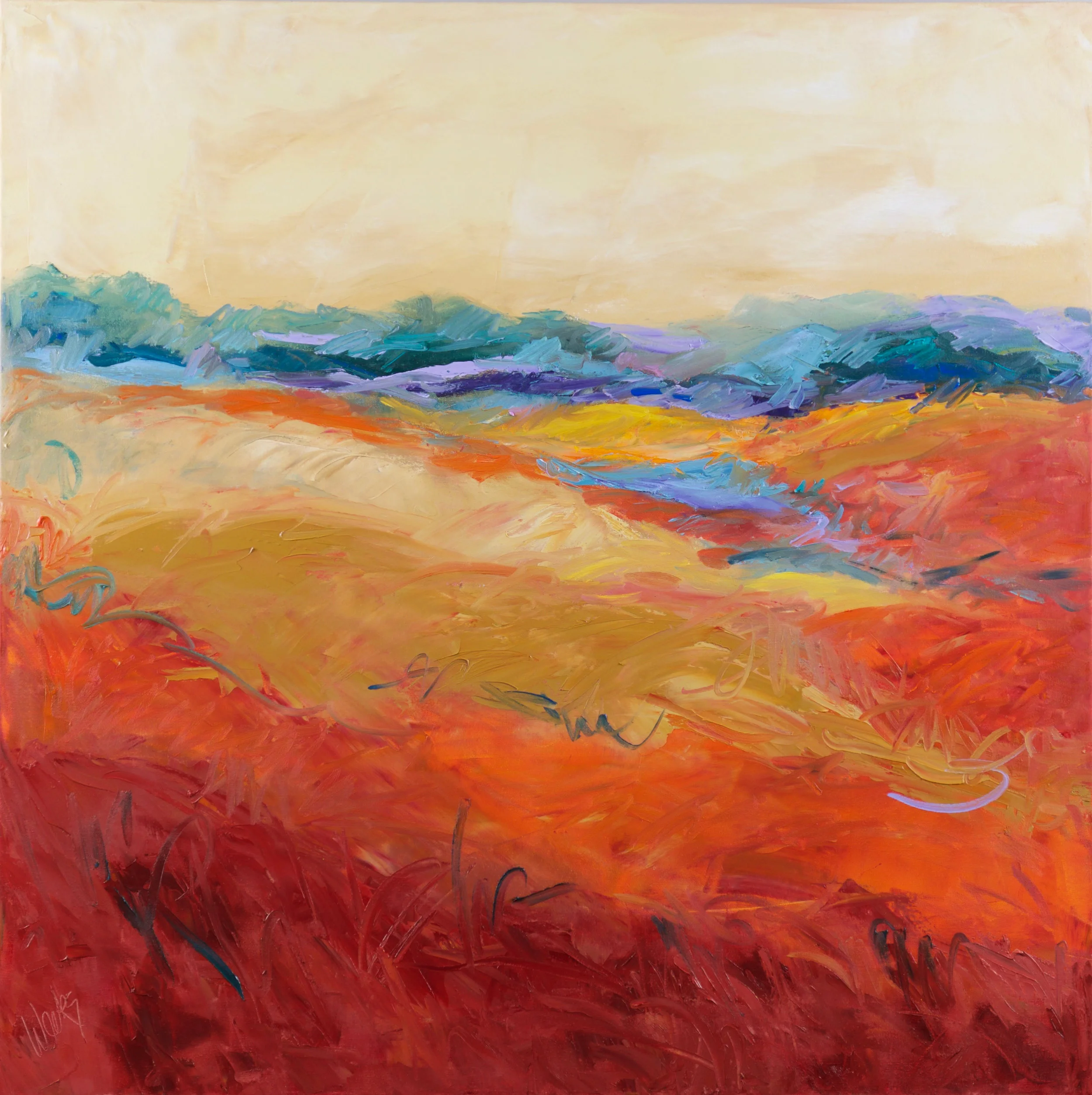 "Revisiting Red" -  36 x 36 inch