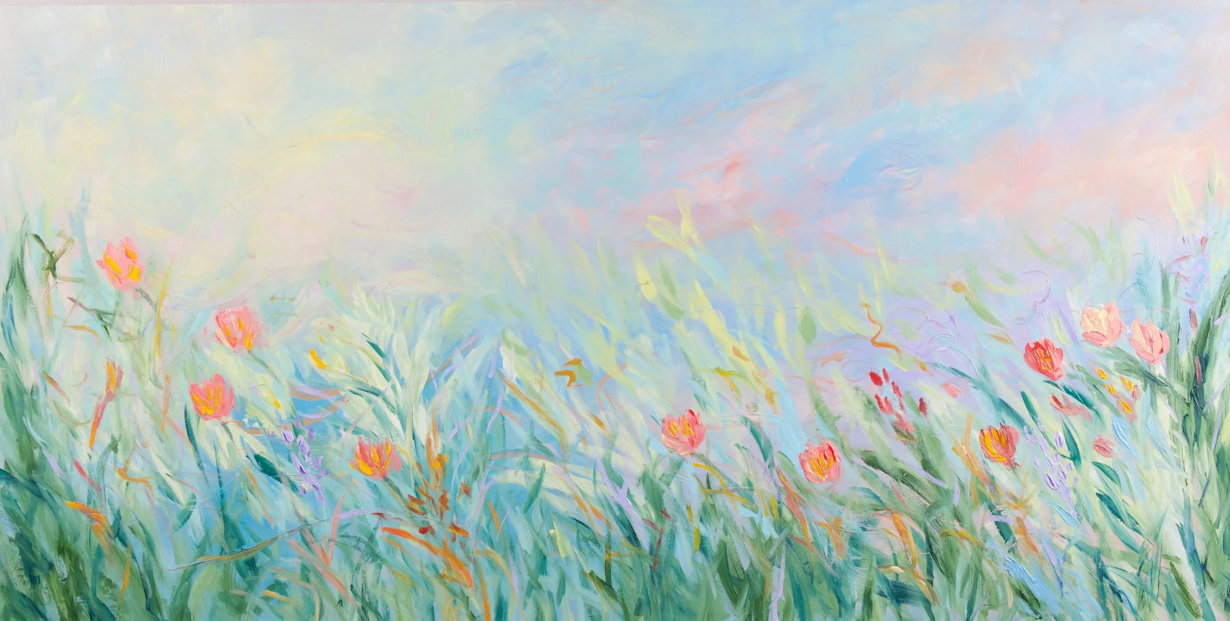 "Angel Over My Garden" - 24x48 inch