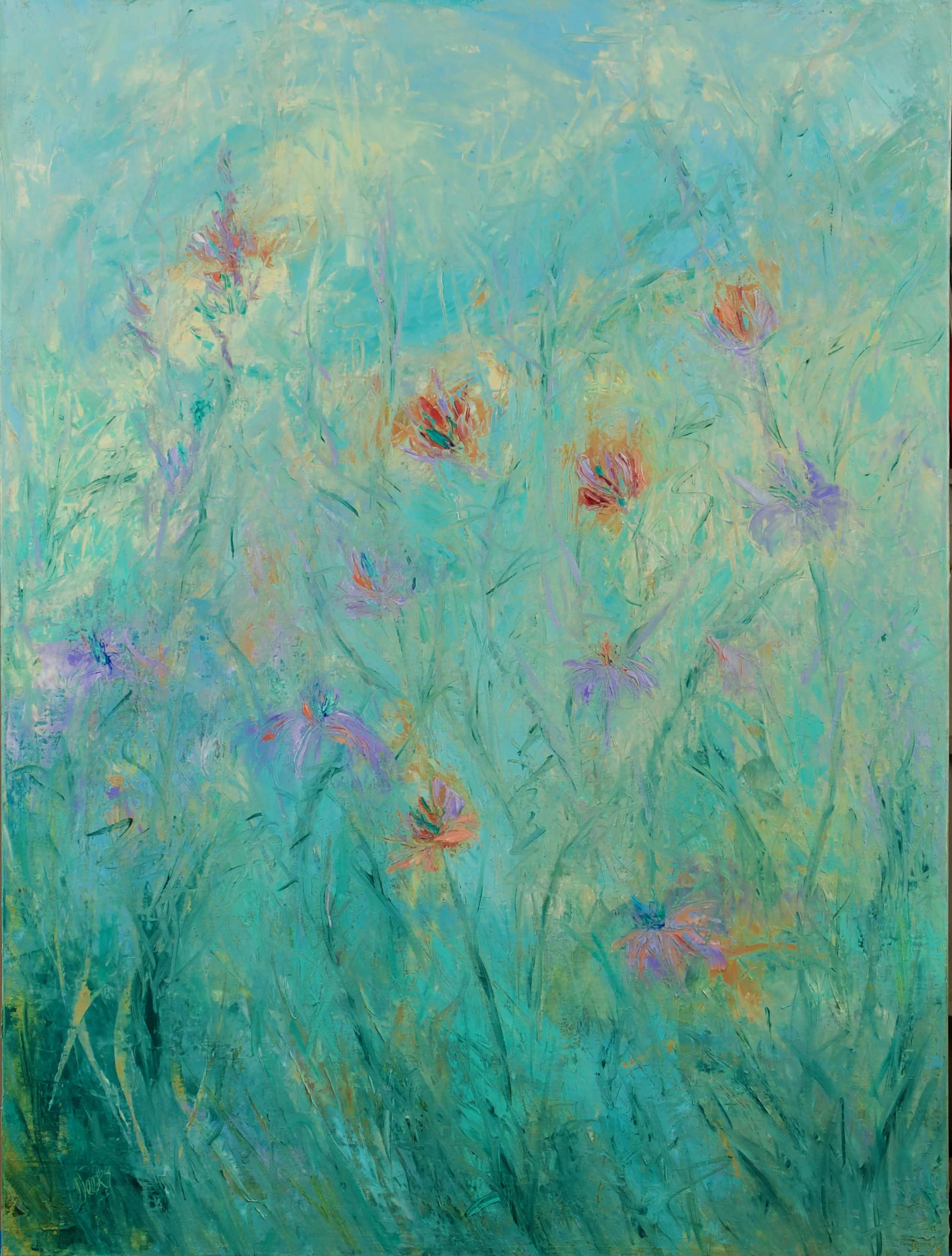 "Flowers in the Mist #2" -- 40x30 inch