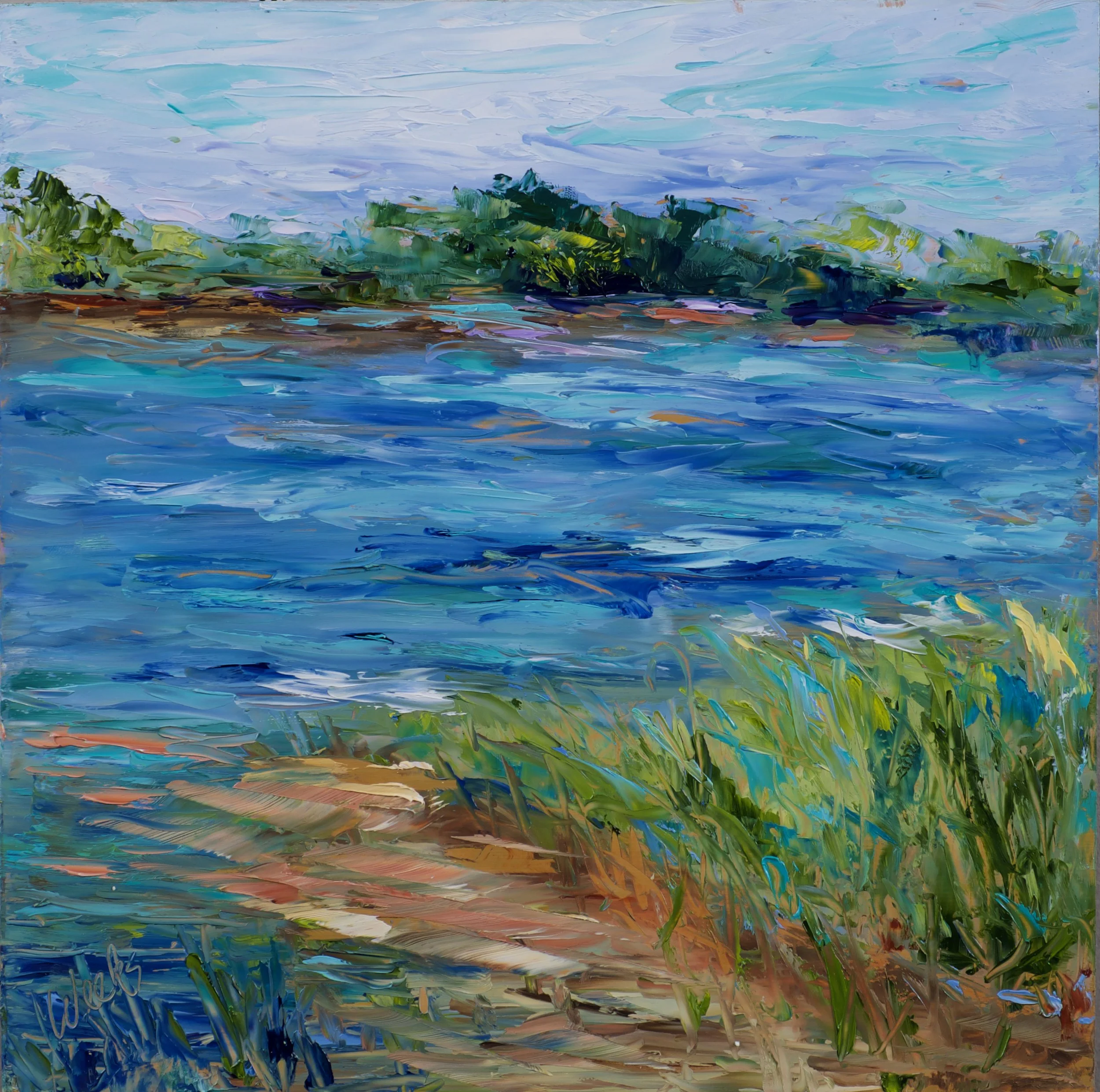 "Salt Water Marsh" - 12 x 12 inch