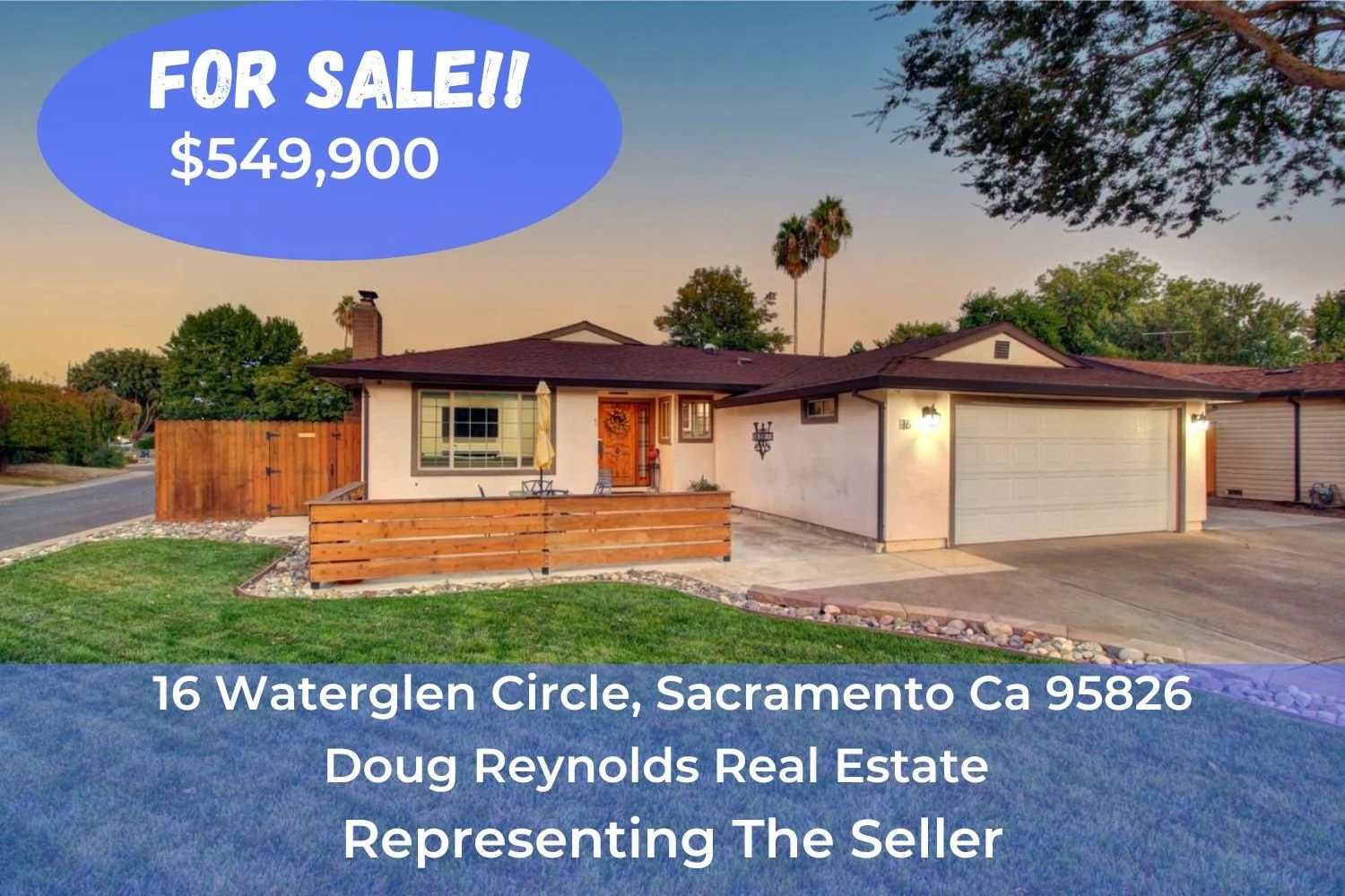 Just Listed For Sale - 16 Waterglen Circle, Sacramento Ca 95826