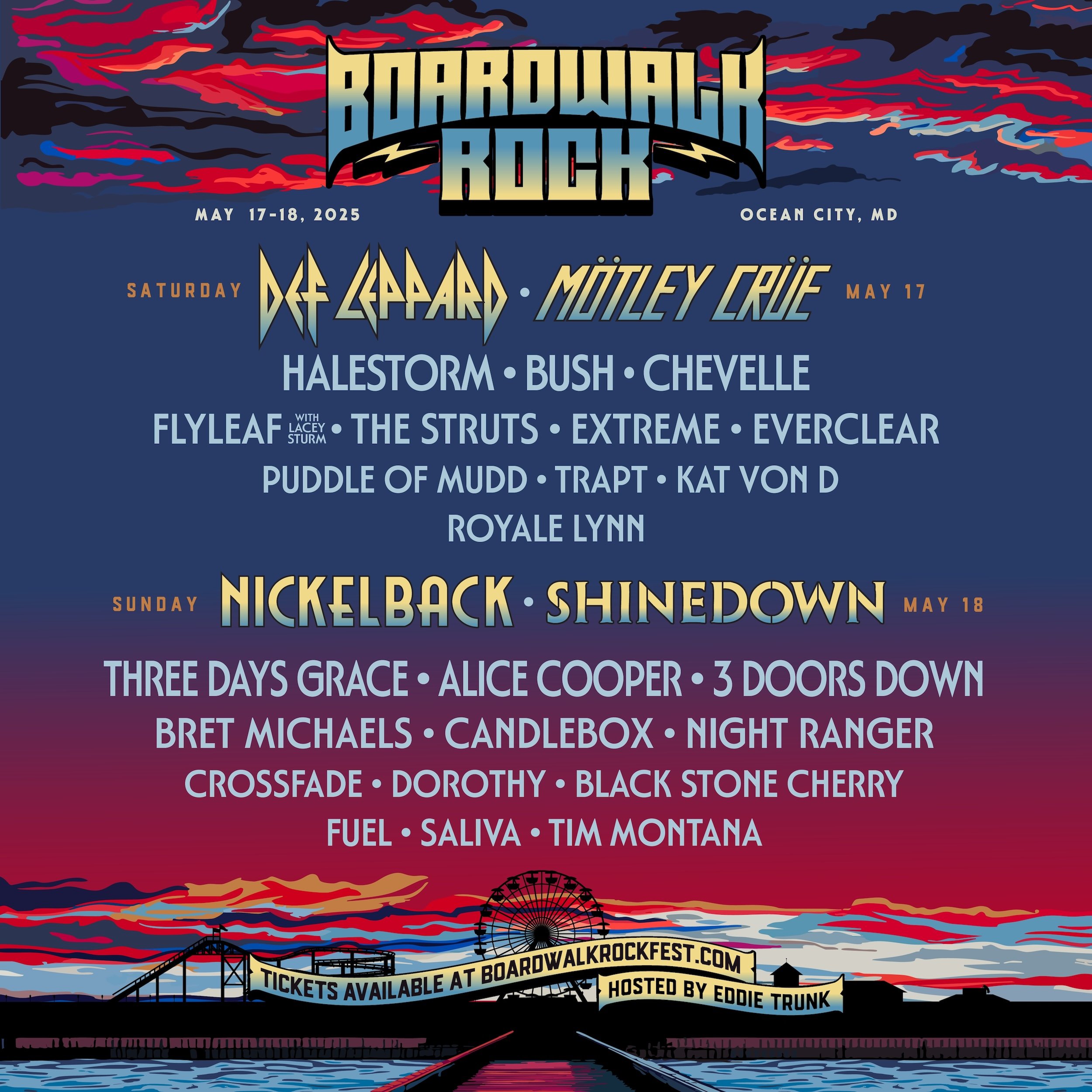 Mötley Crüe to play Boardwalk Rock May 2025