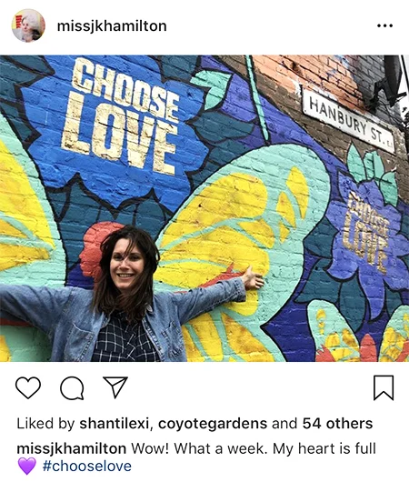 Me at the Brick Lane mural - final day of painting!