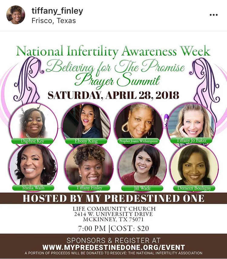 For my Sisters in Dallas/North Texas please attend my sis @tiffany_finley Prayer Summit with an all star speaker line up for @my_predestined_one on Saturday, April 28 7pm-9pm cost is $20 for ticket information visit mypredestinedone.org.