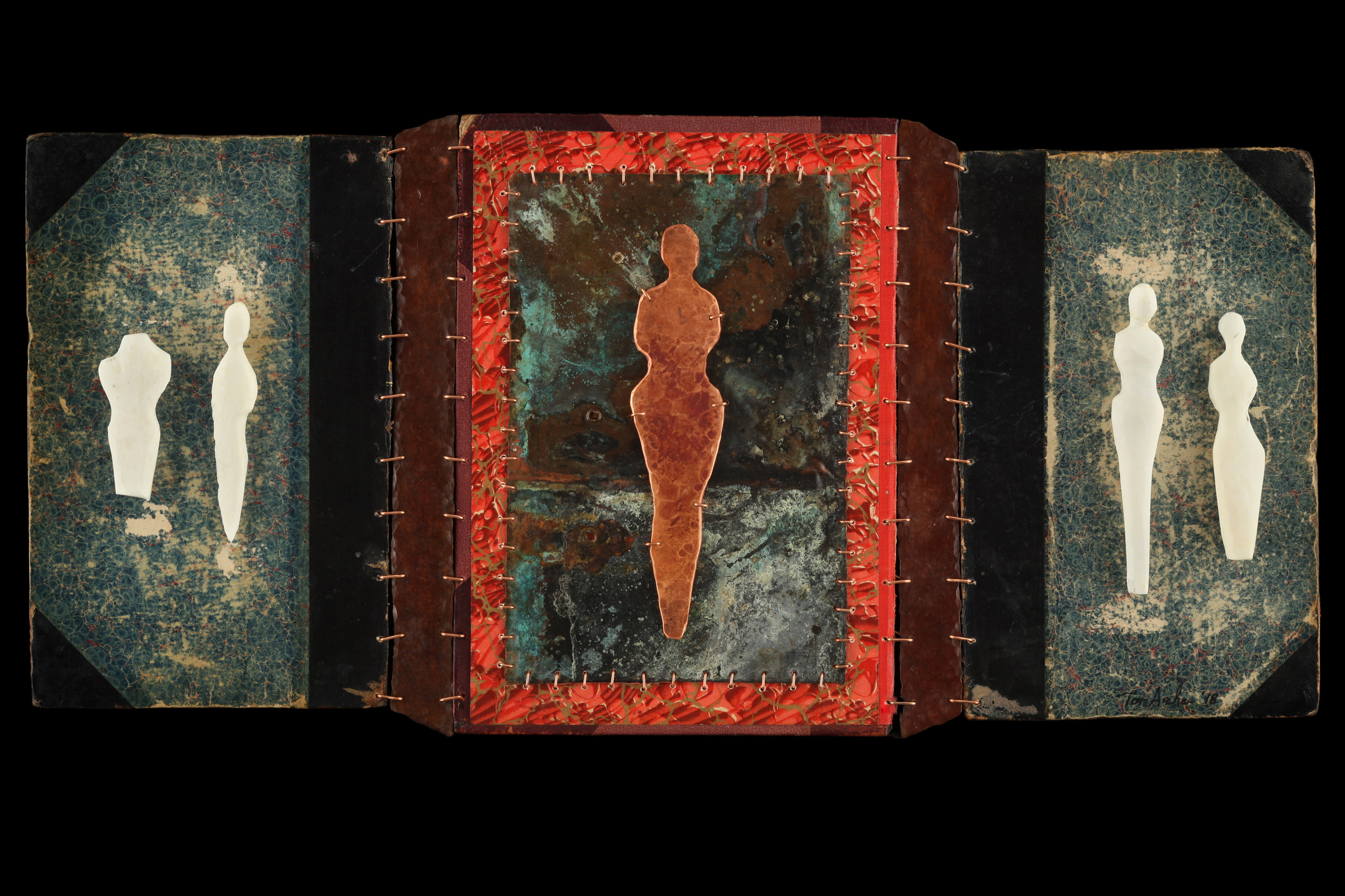  2018  Copper, Bone, Book Covers  10.5”x22” 