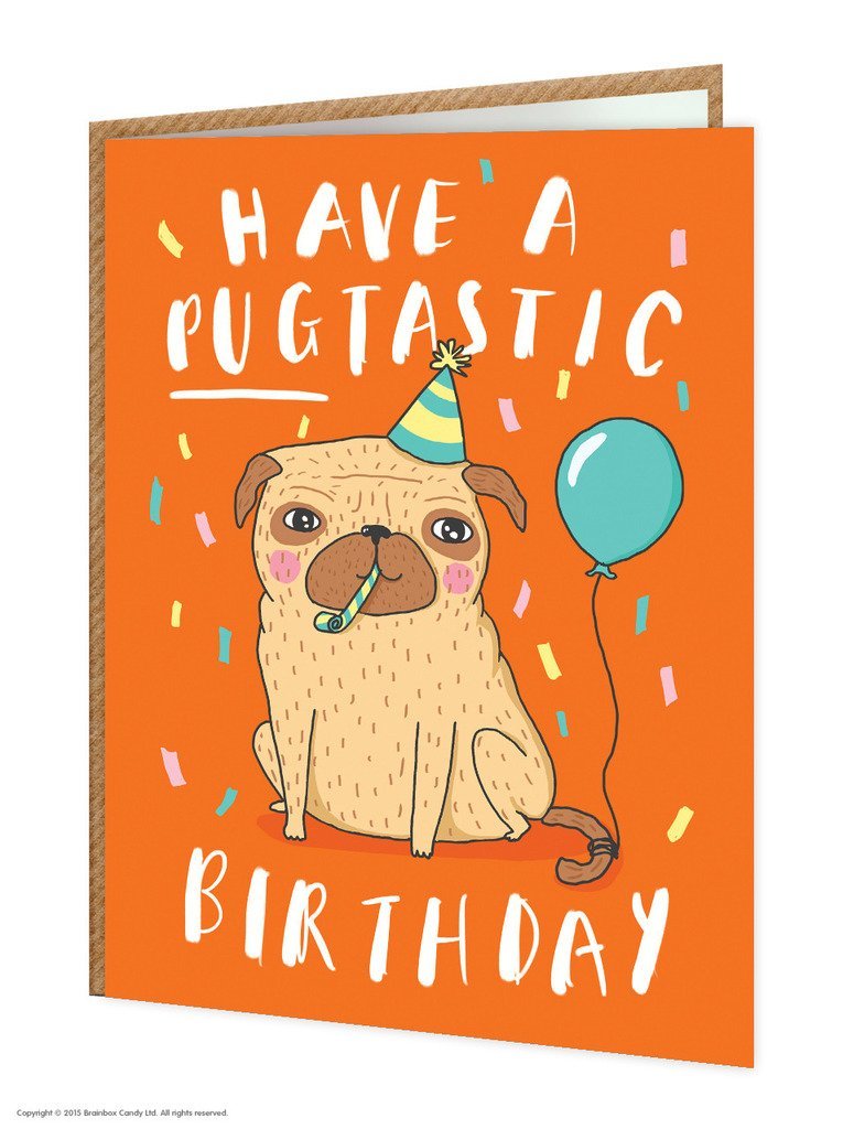 Pug Birthday Greeting Card