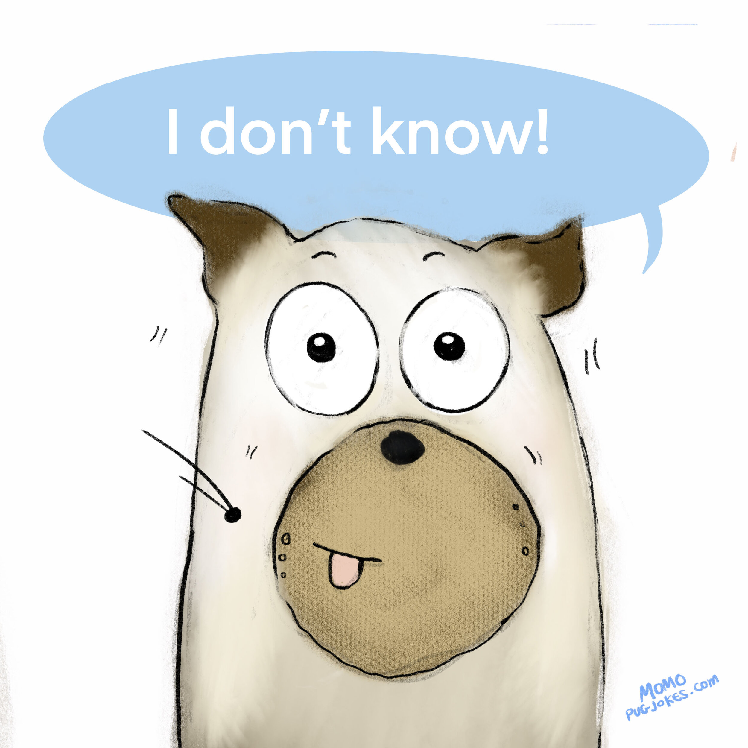 Funny pug barking meme cartoon