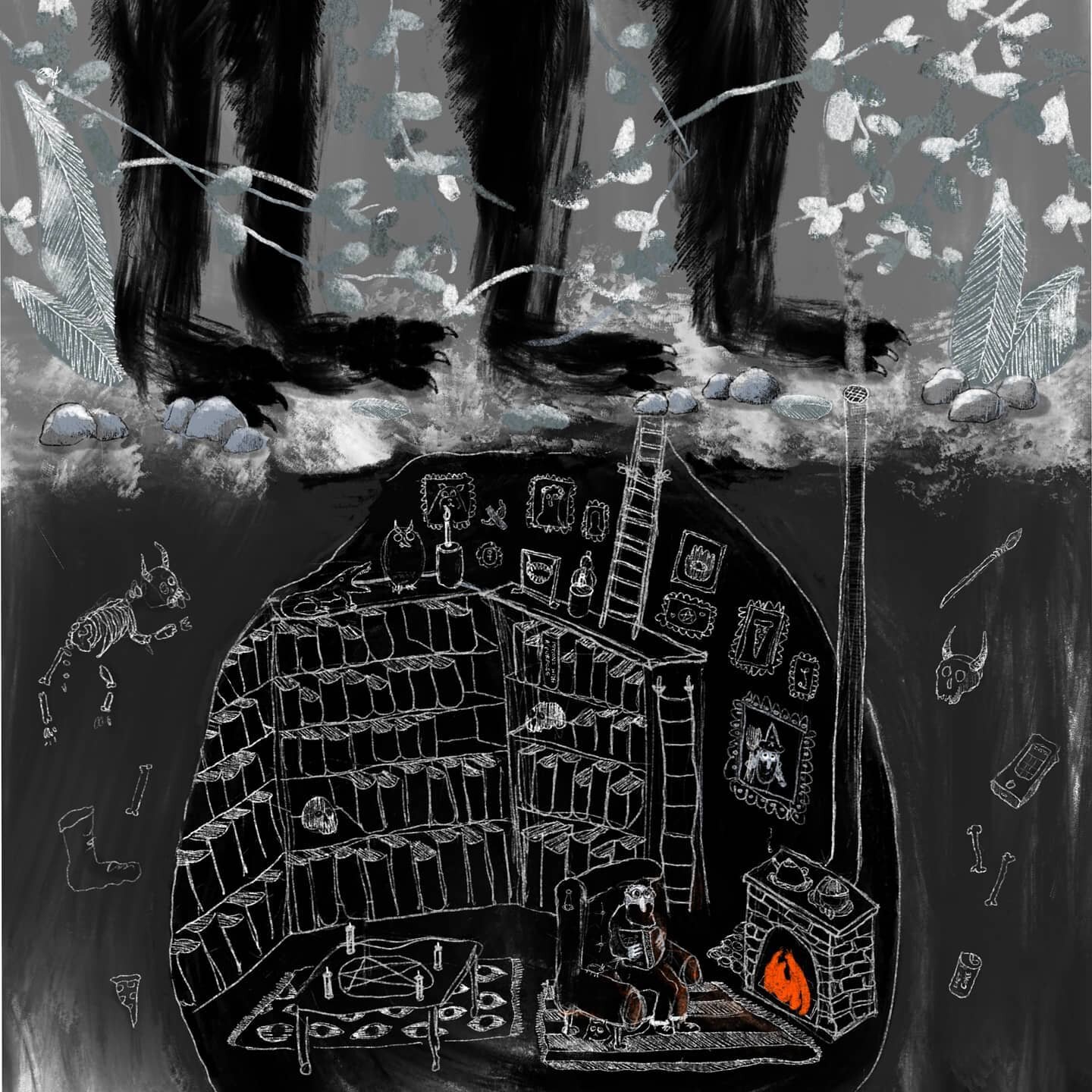 ✨ Secret world: many of you dont know that I actually live in a magical  underground cavern 🪄 Its nice and cozy and toasty in the winter thanks to my devilishly warm fireplace, ➡️ BUT the neighbors are straight up MURDER. 😺🔪

.
.
.
.

👩&zwj;🔬 IG