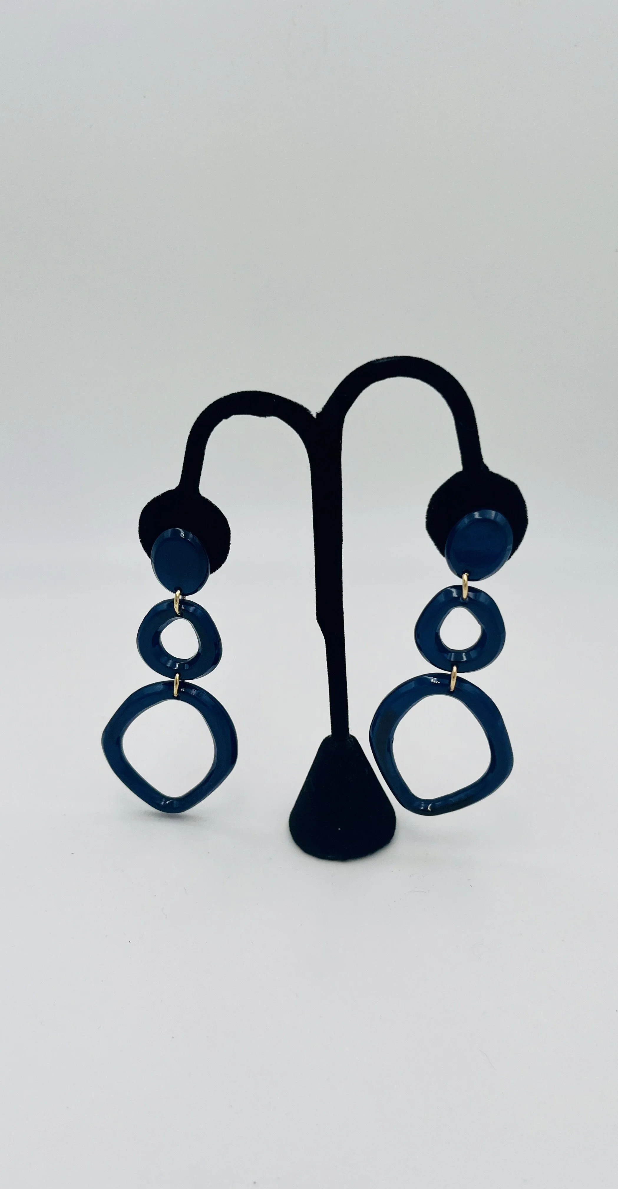 Long Navy Odd Acrylic Dangle