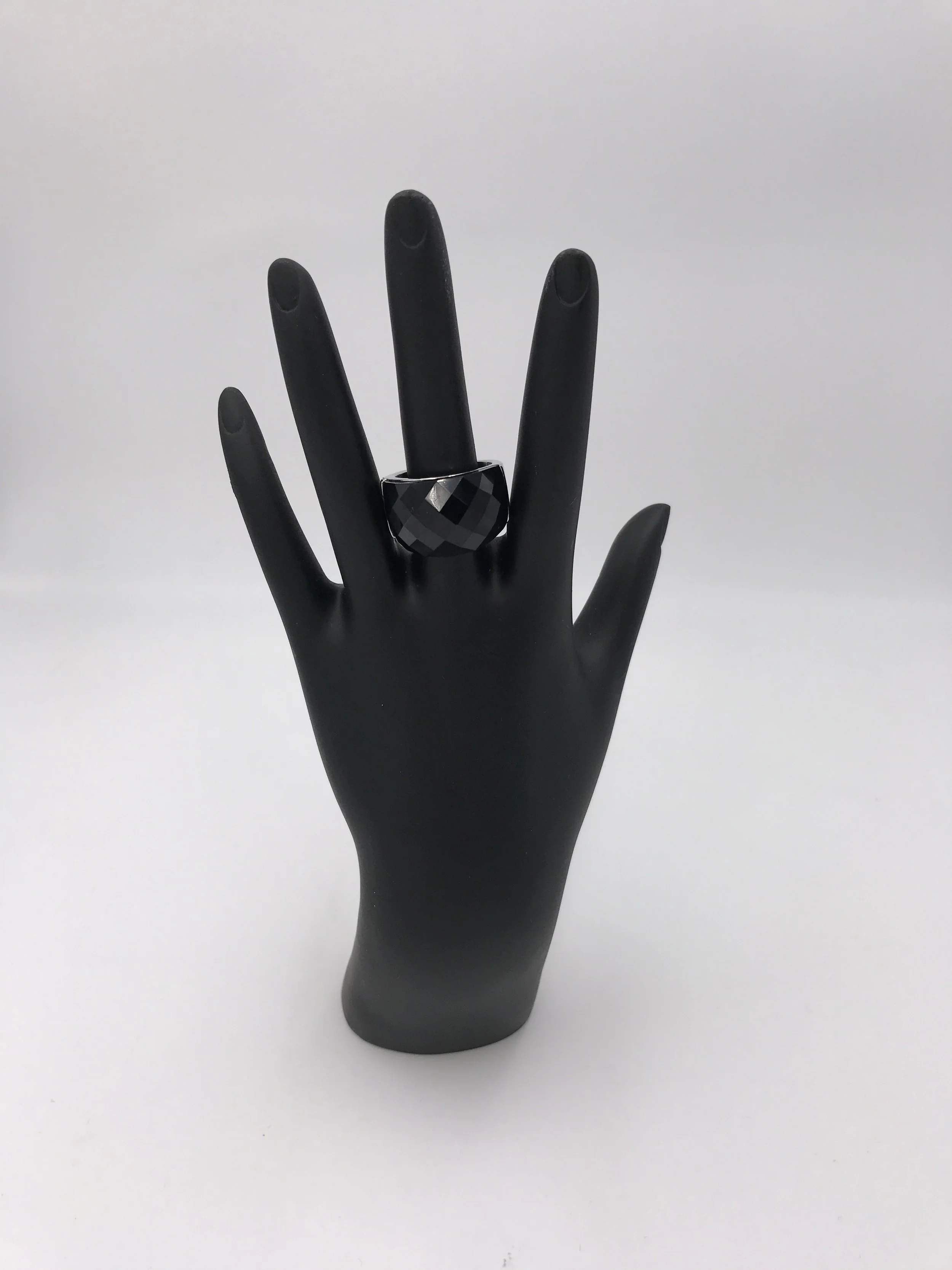 Black Facet Cut Ring