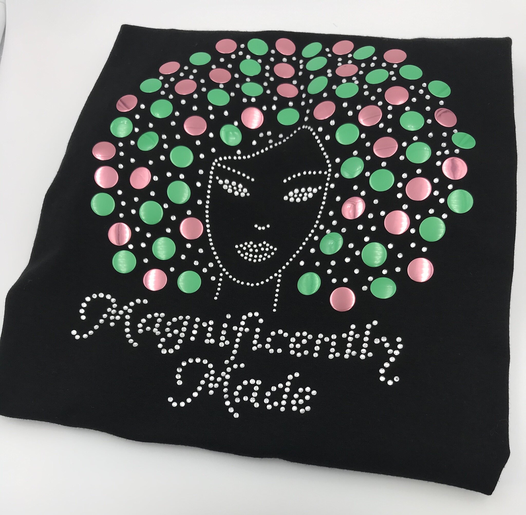Magnificently Made Pink/Green Fitted Tee Short Sleeve Allow 7 to 10 Days to Ship