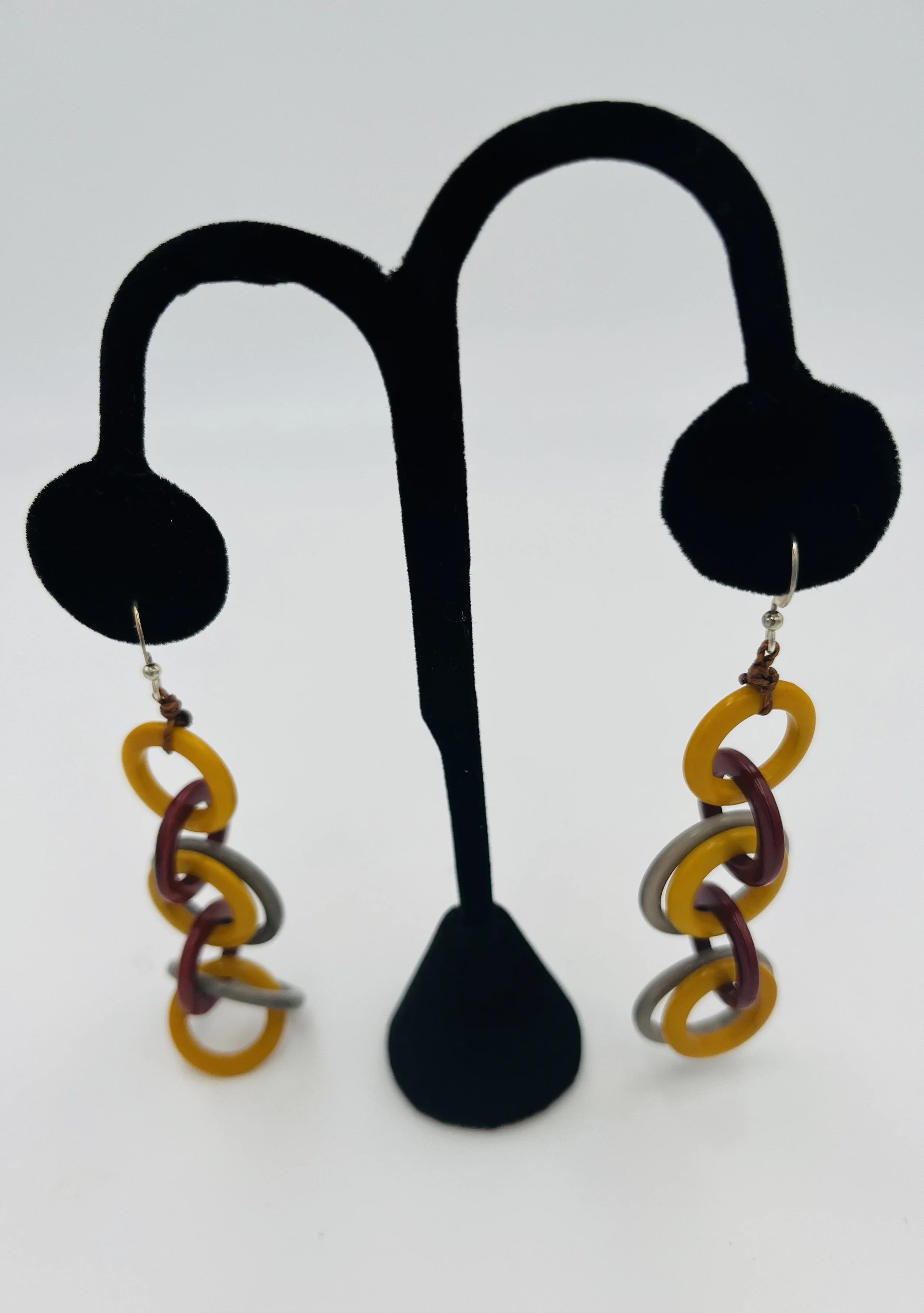 Handmade Wine Gray Mustard Circles