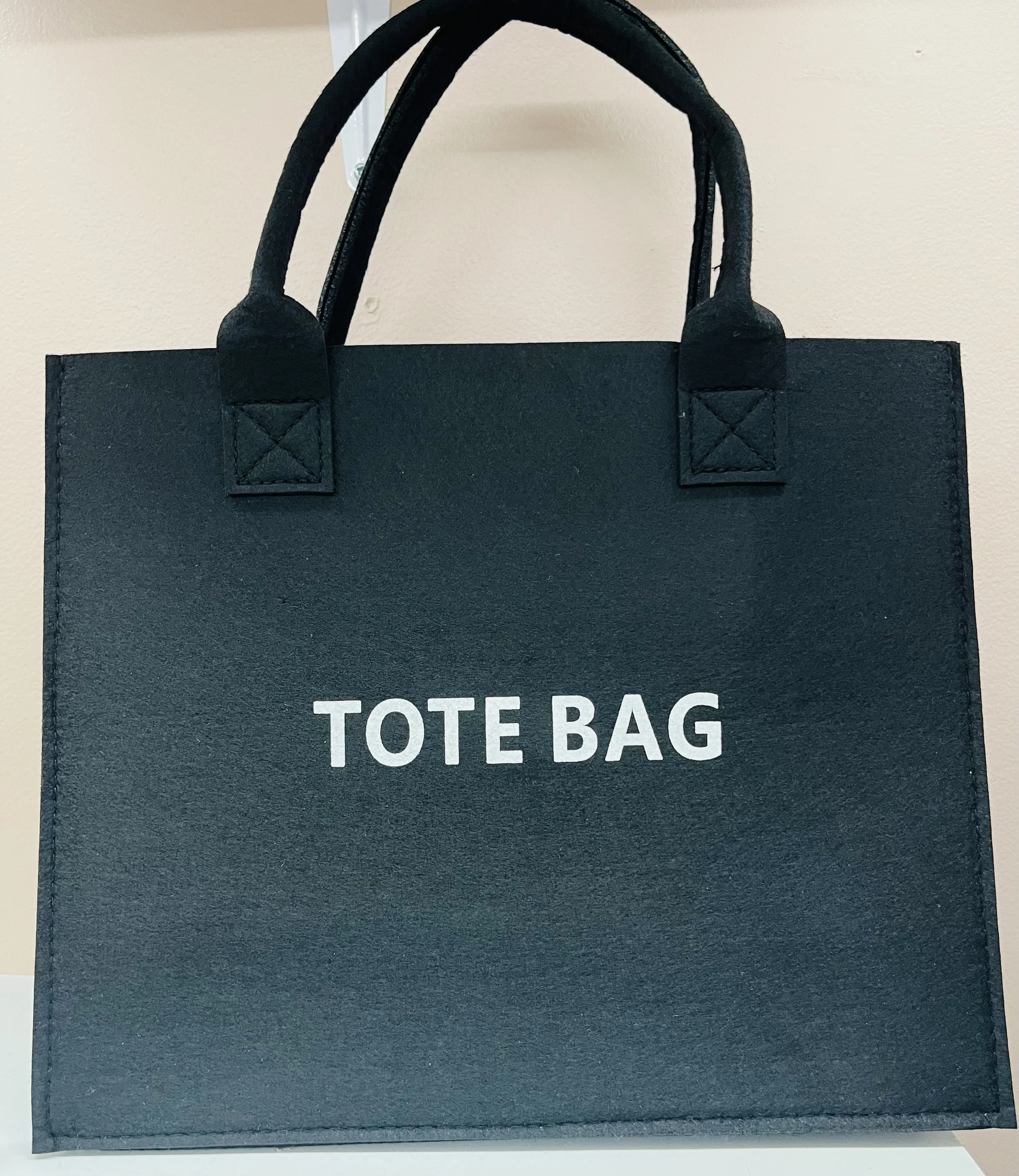 Medium Black Felt Tote