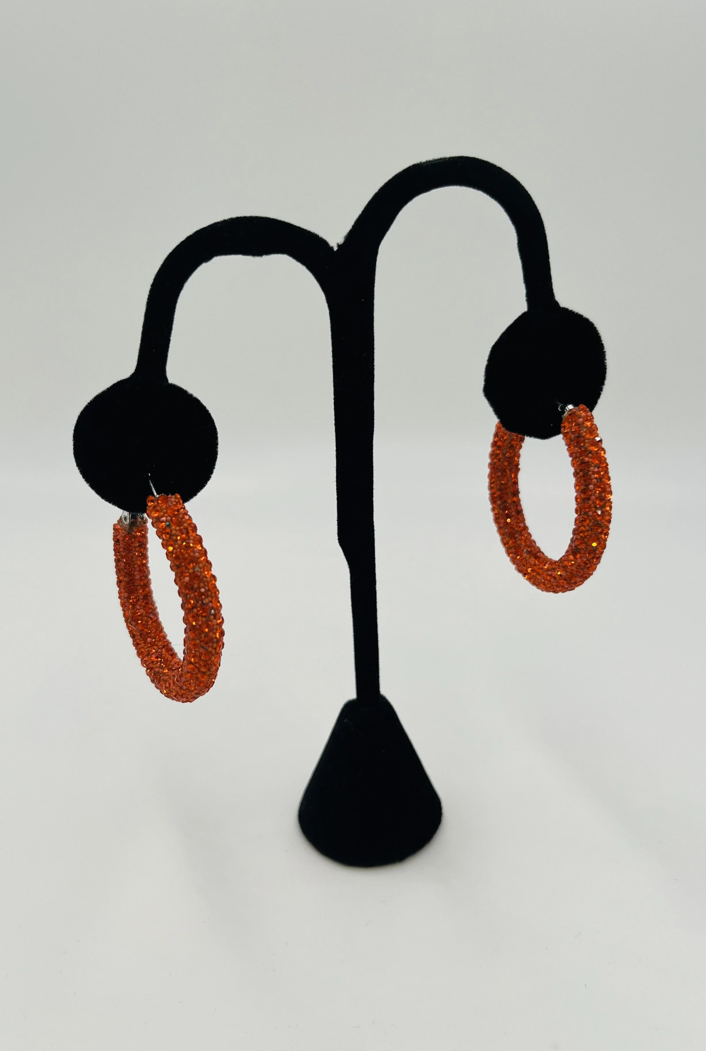 Orange Small Bling Hoops